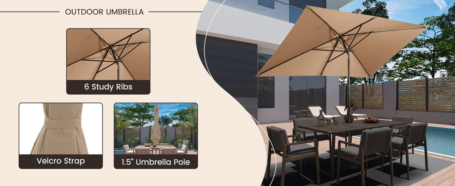 10ft Outdoor Umbrella  with 1.5" Umbrella Pole