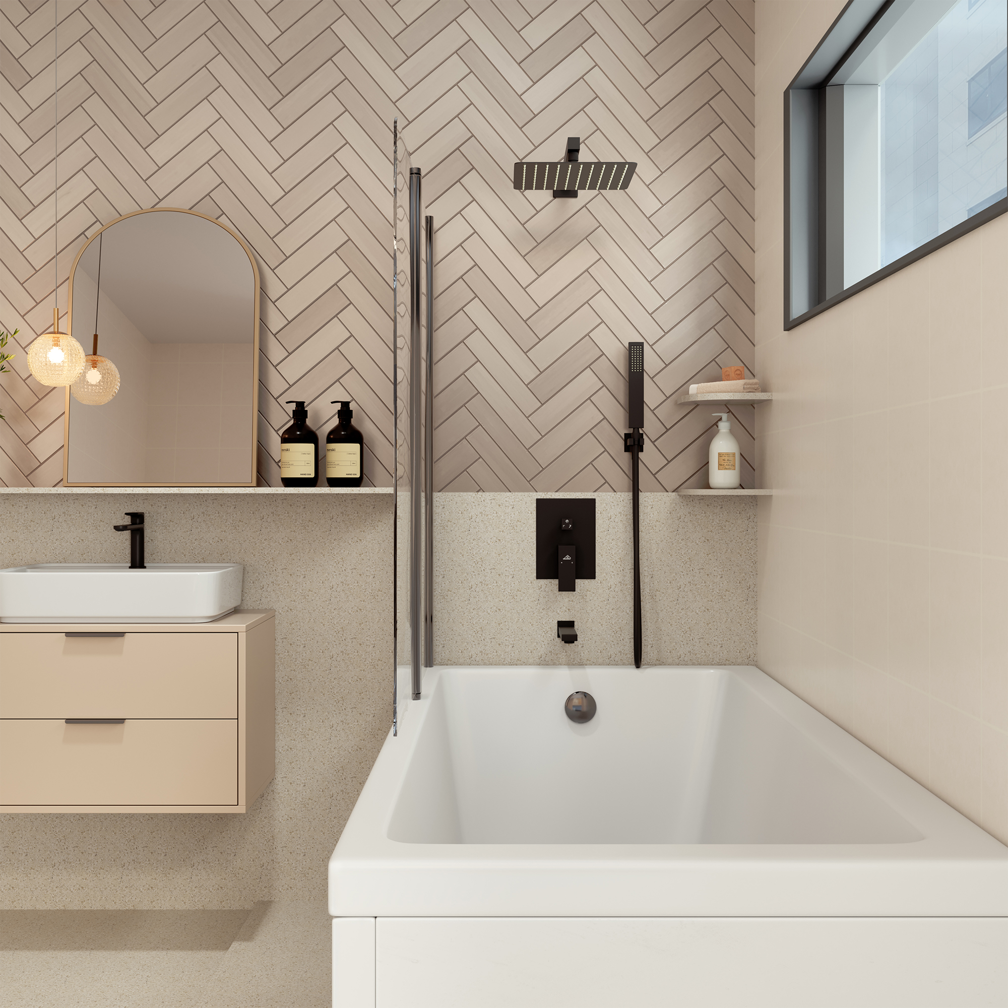 10" Wall Mounted Dual Shower Heads Shower System With Tub Spout 