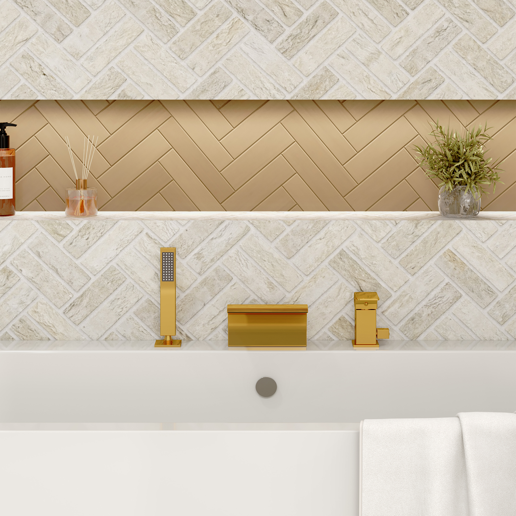 Waterfall Tub Faucet with Handheld Shower Head for Bathtub