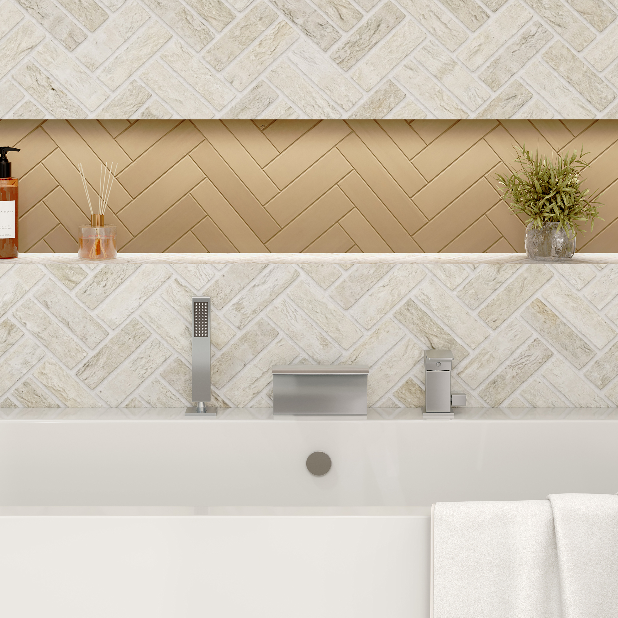 Waterfall Tub Faucet with Handheld Shower Head for Bathtub