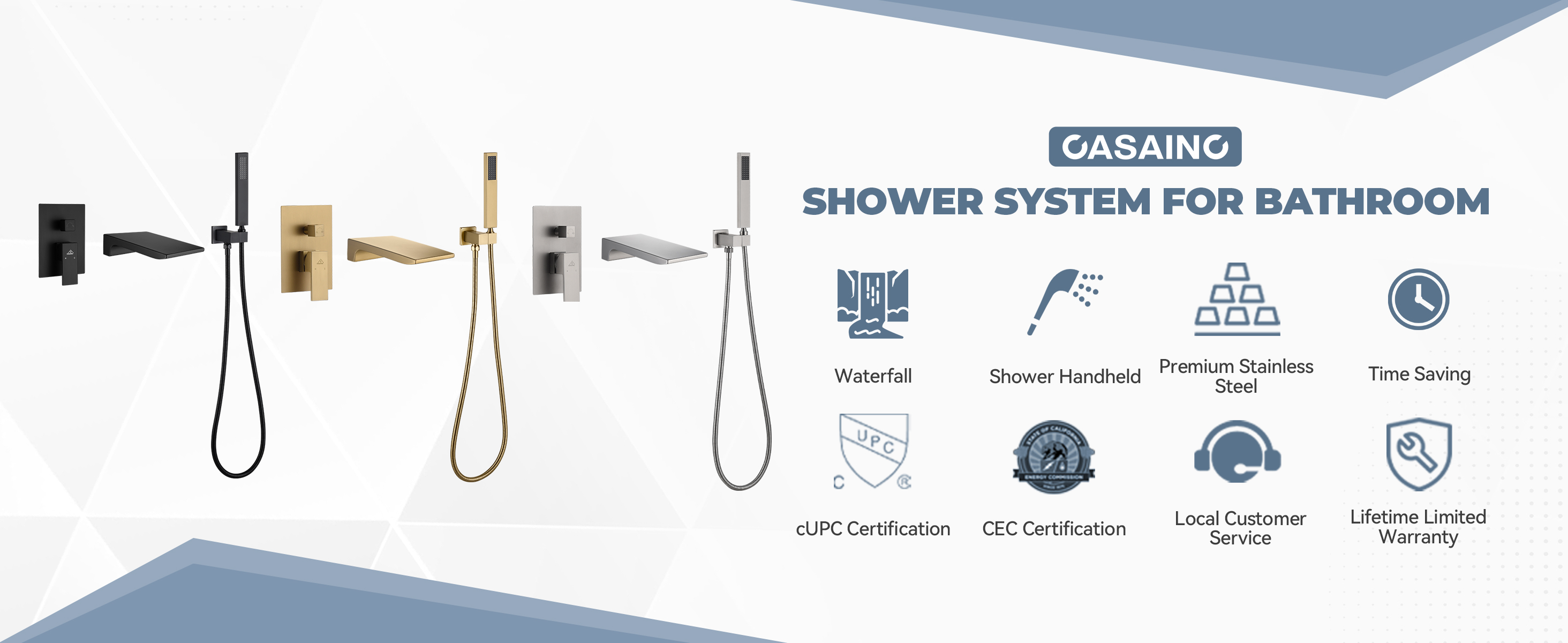 Waterfall Tub Filler with Hand Shower