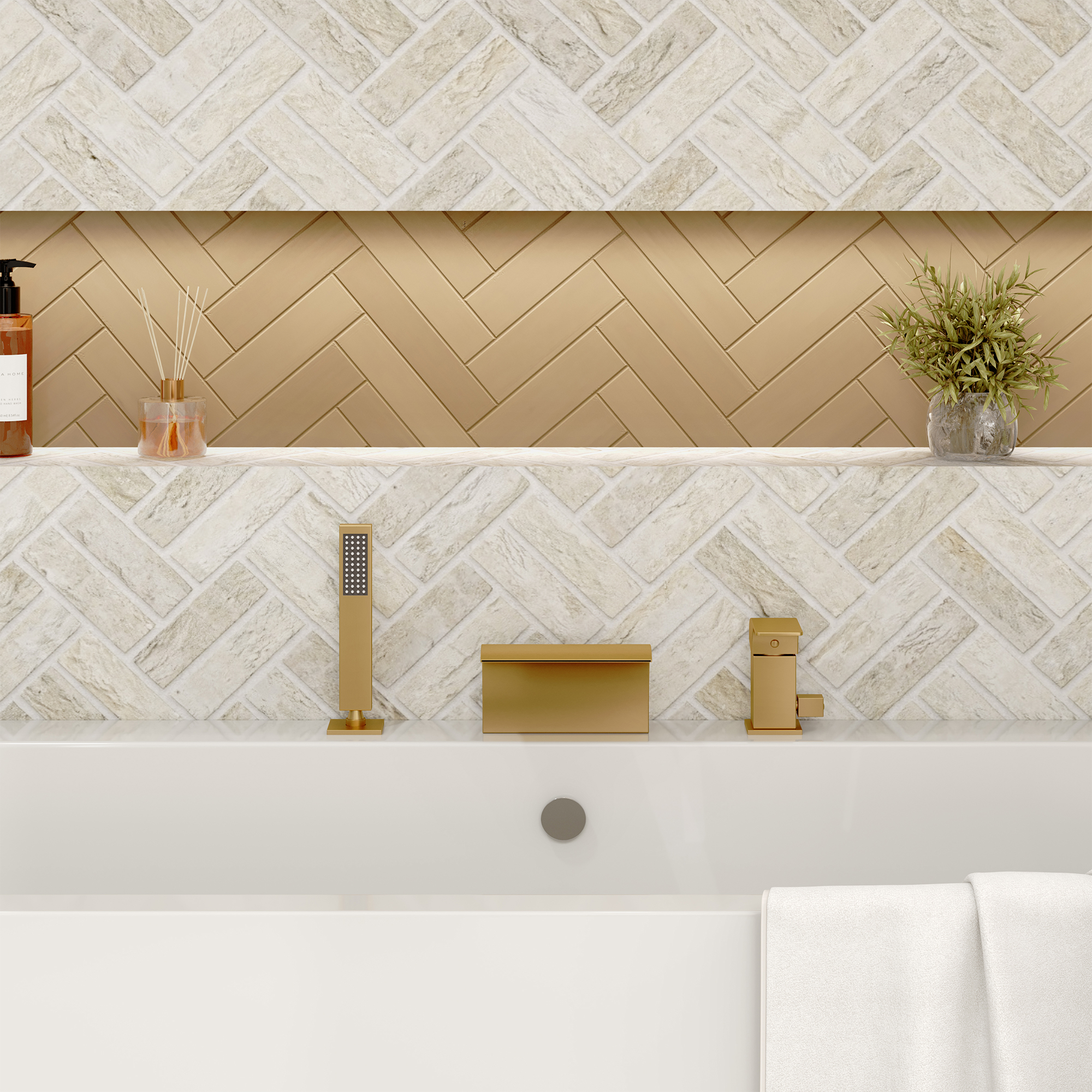 Waterfall Tub Faucet with Handheld Shower Head for Bathtub