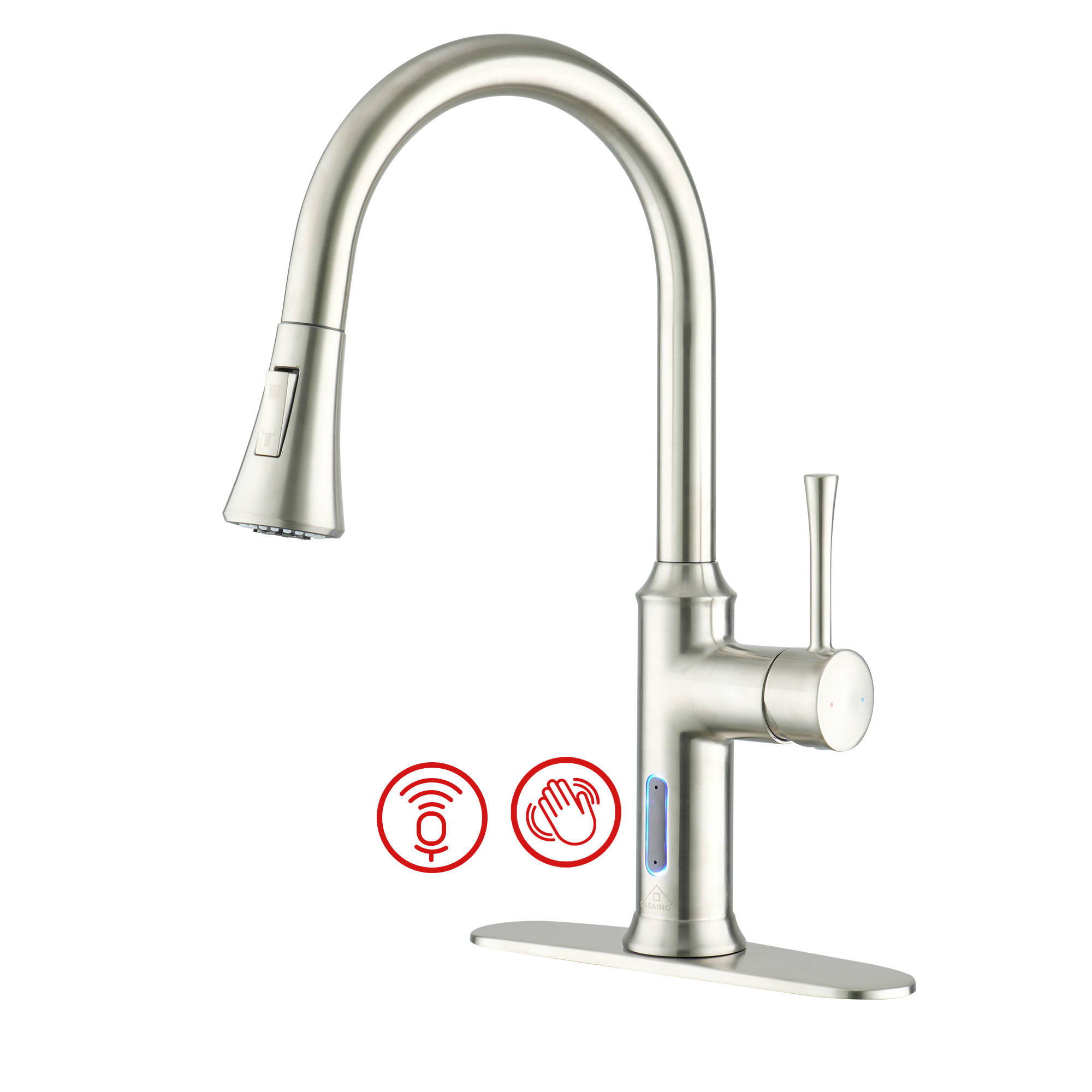 Smart Voice-Controlled Kitchen Faucet with Pull Down Sprayer and Touchless Technology