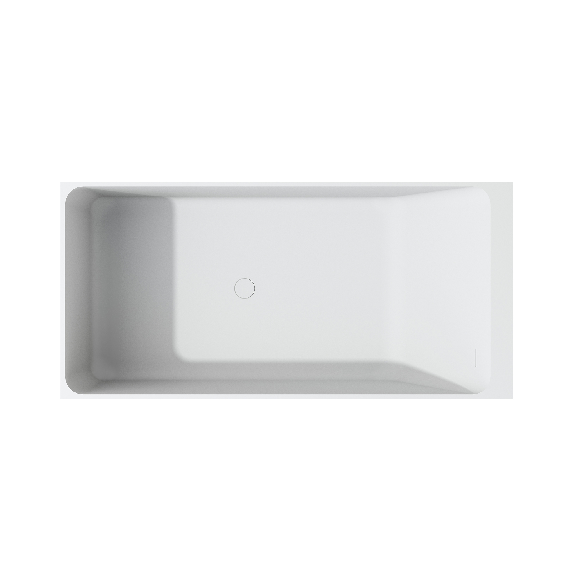 59" Rectangular Solid Surface Freestanding Bathtub with Sloped Backrest