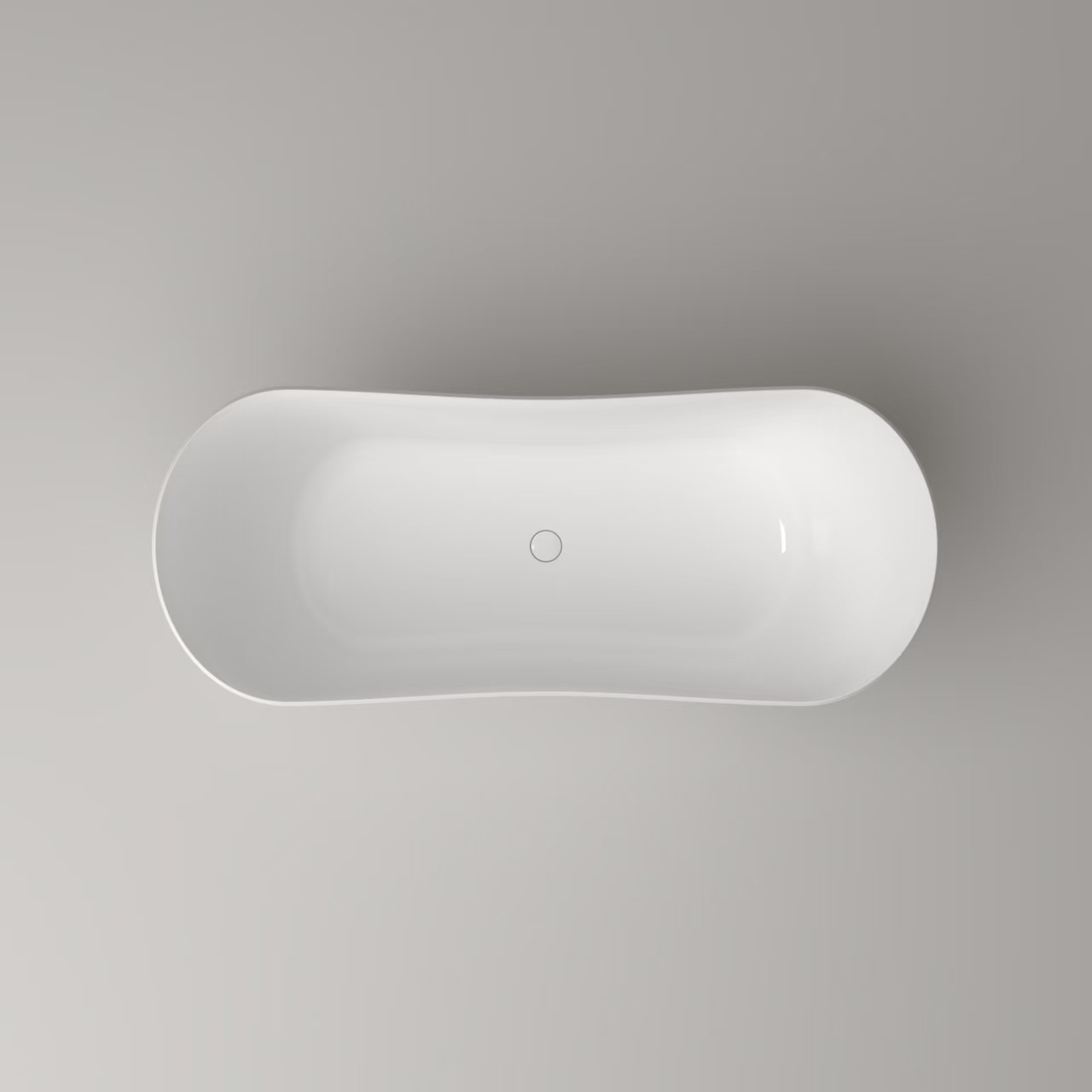 69" Freestanding Solid Surface Bathtub with Dual Sloped Headrests