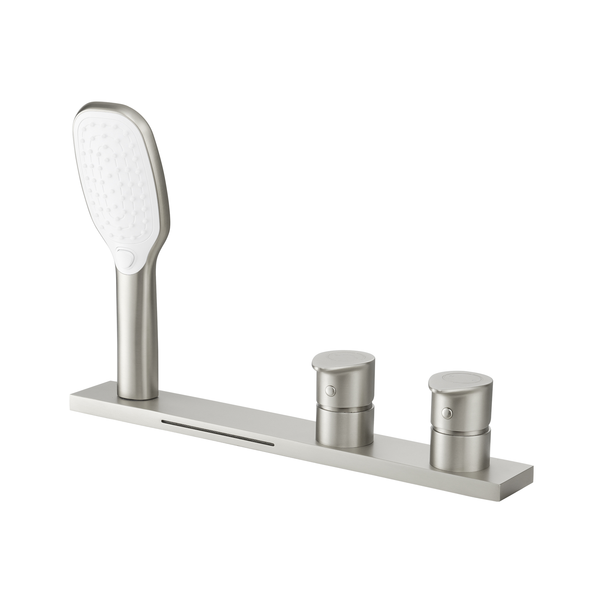 2-Handle Deck-Mounted Bathtub Faucet with 2 Spray Modes Hand Shower