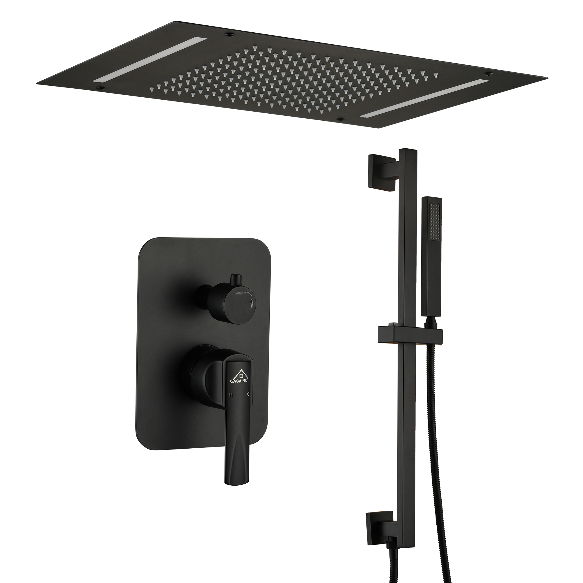 20*14 inch Ceiling-Mounted Luxury Shower System with LED Lights