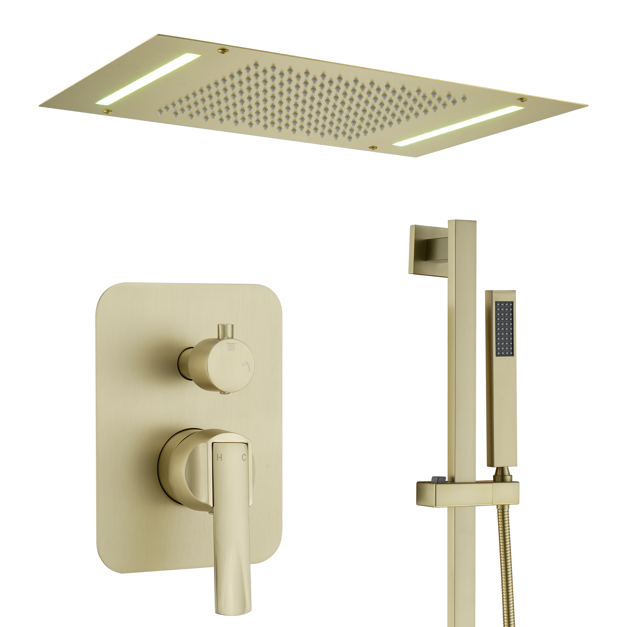 20*14 inch Ceiling-Mounted Luxury Shower System with LED Lights