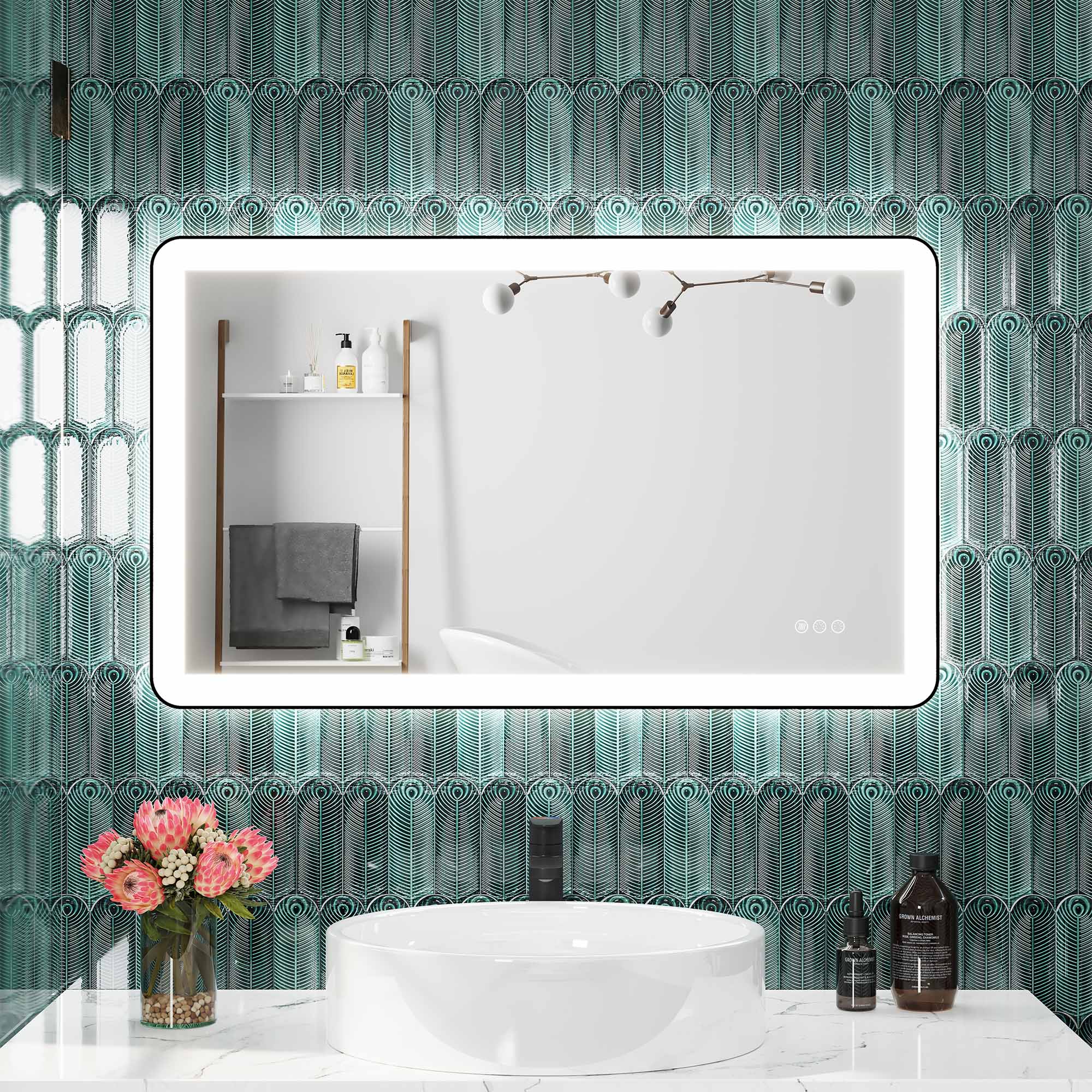 Anti-Fog LED Bathroom Mirror with Aluminum Frame