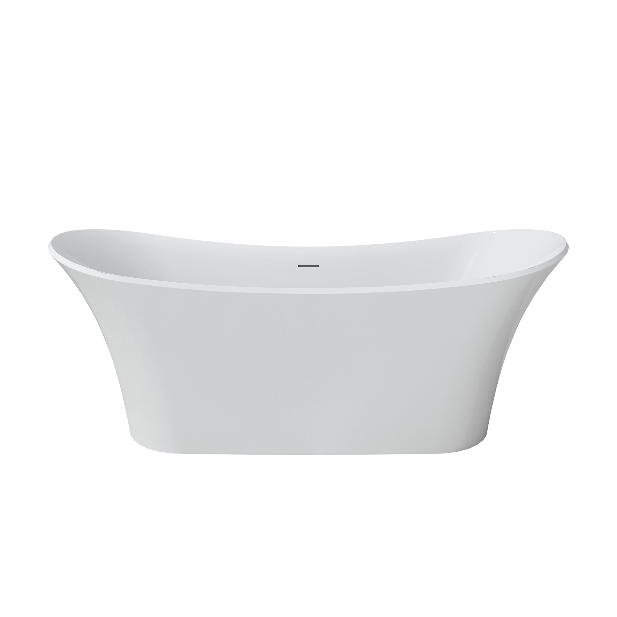 69" Freestanding Solid Surface Bathtub with Dual Sloped Headrests