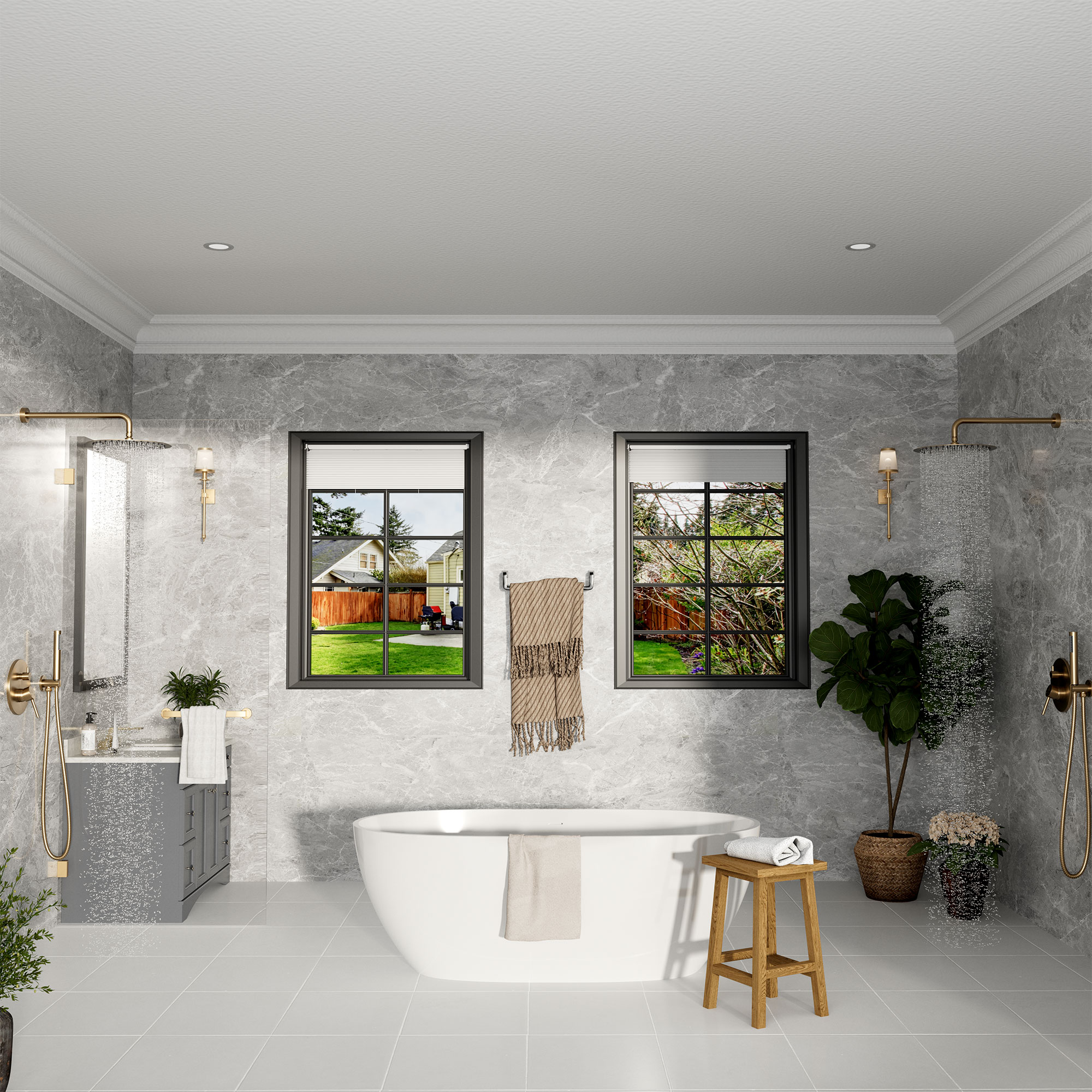 10" Wall Mount Water Saving Rain Shower Head System with Handheld