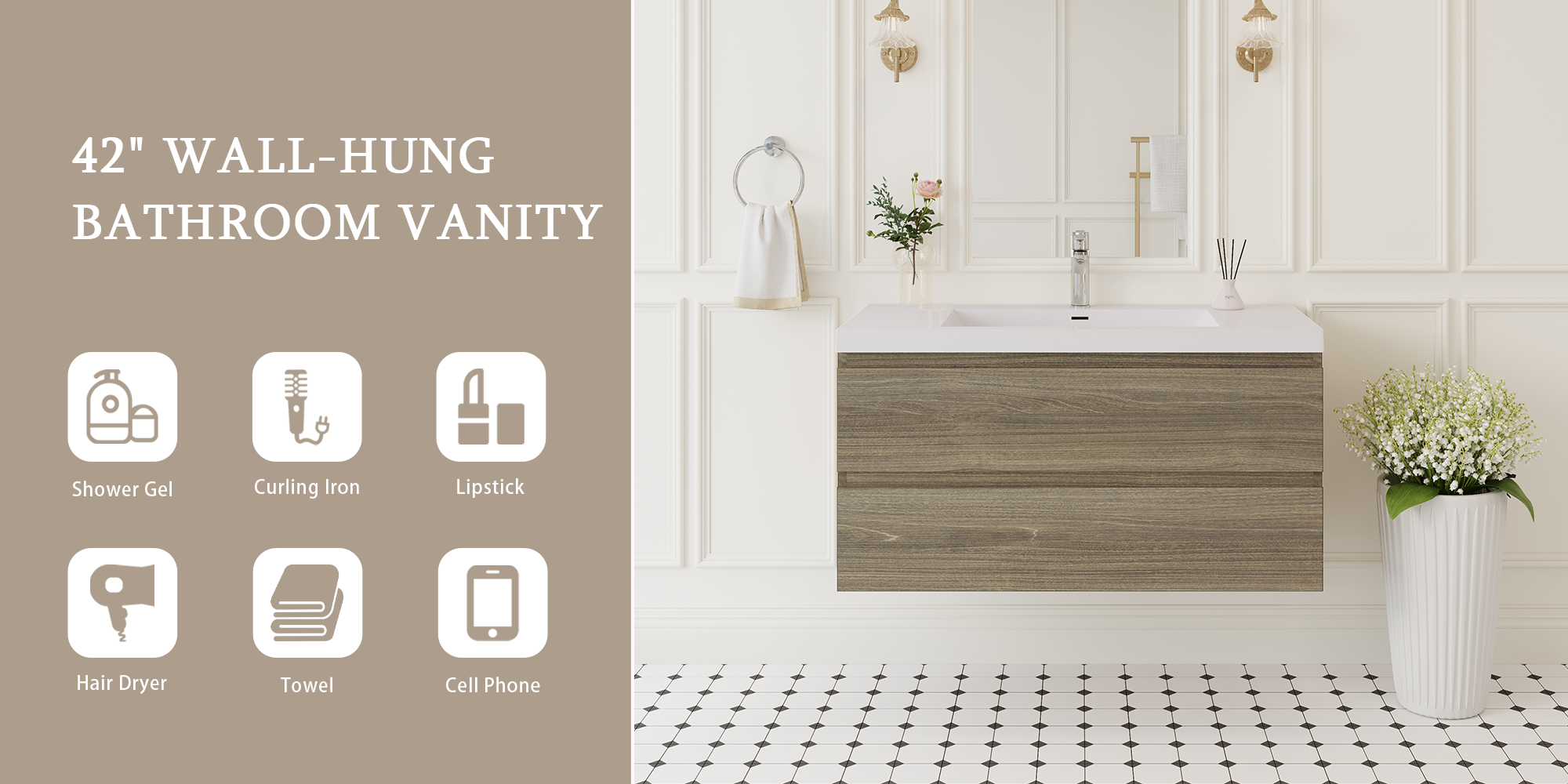 Wall-Mounted Bathroom Vanity