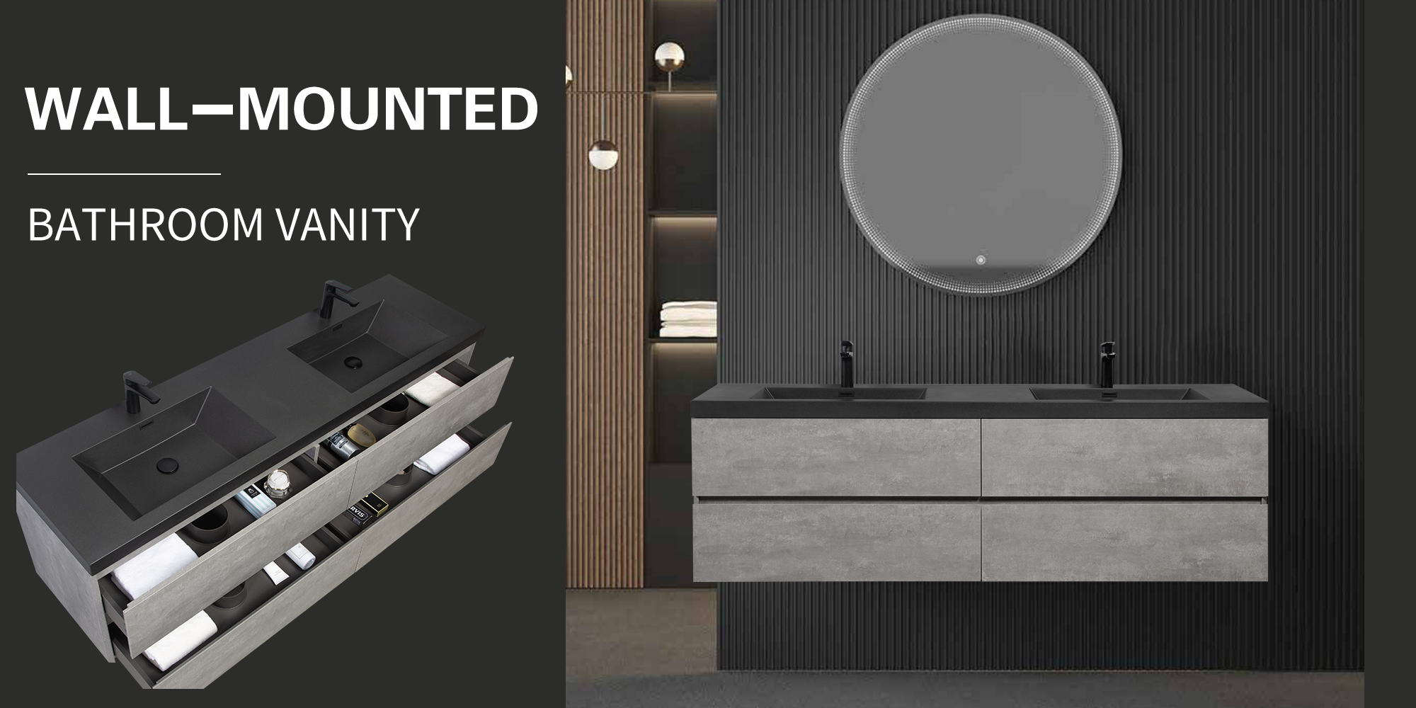 72-INCH WALL-MOUNTED VANITY