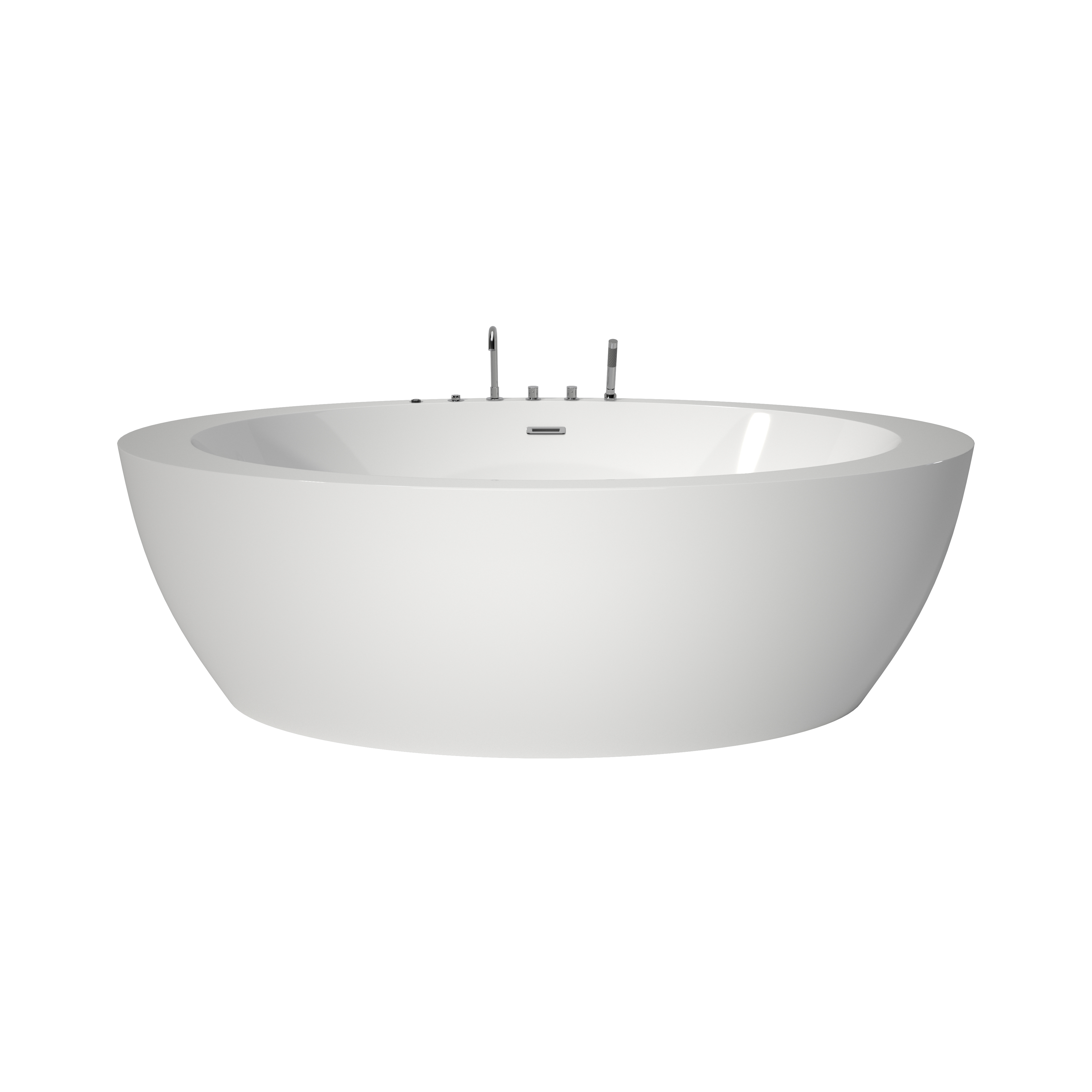 71" Minimalist Massage Freestanding Bathtub with LED Mood Light & Ergonomic Deep Soak