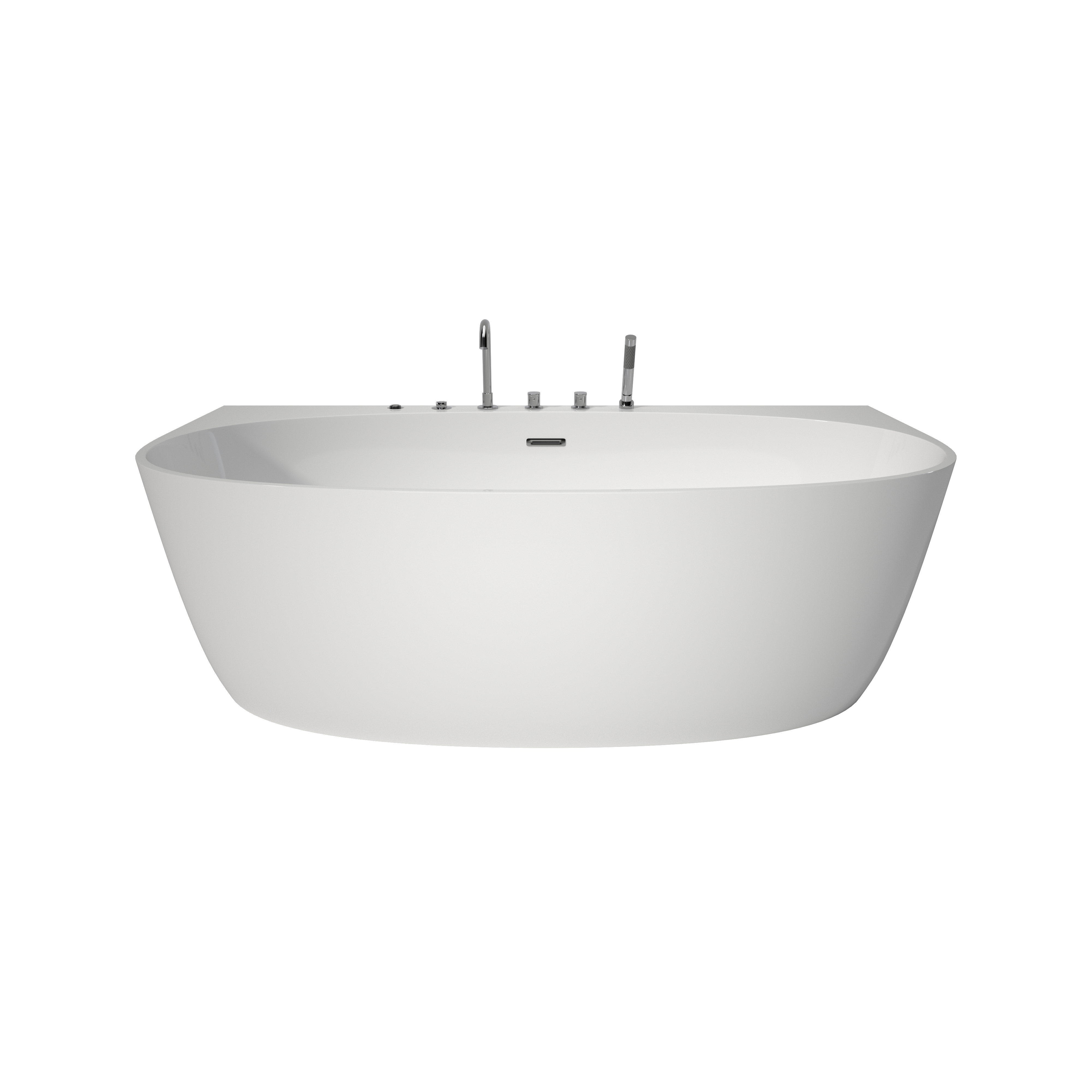 67" Freestanding Whirlpool Bathtub with 6 Hydro Jets & LED Mood Lighting