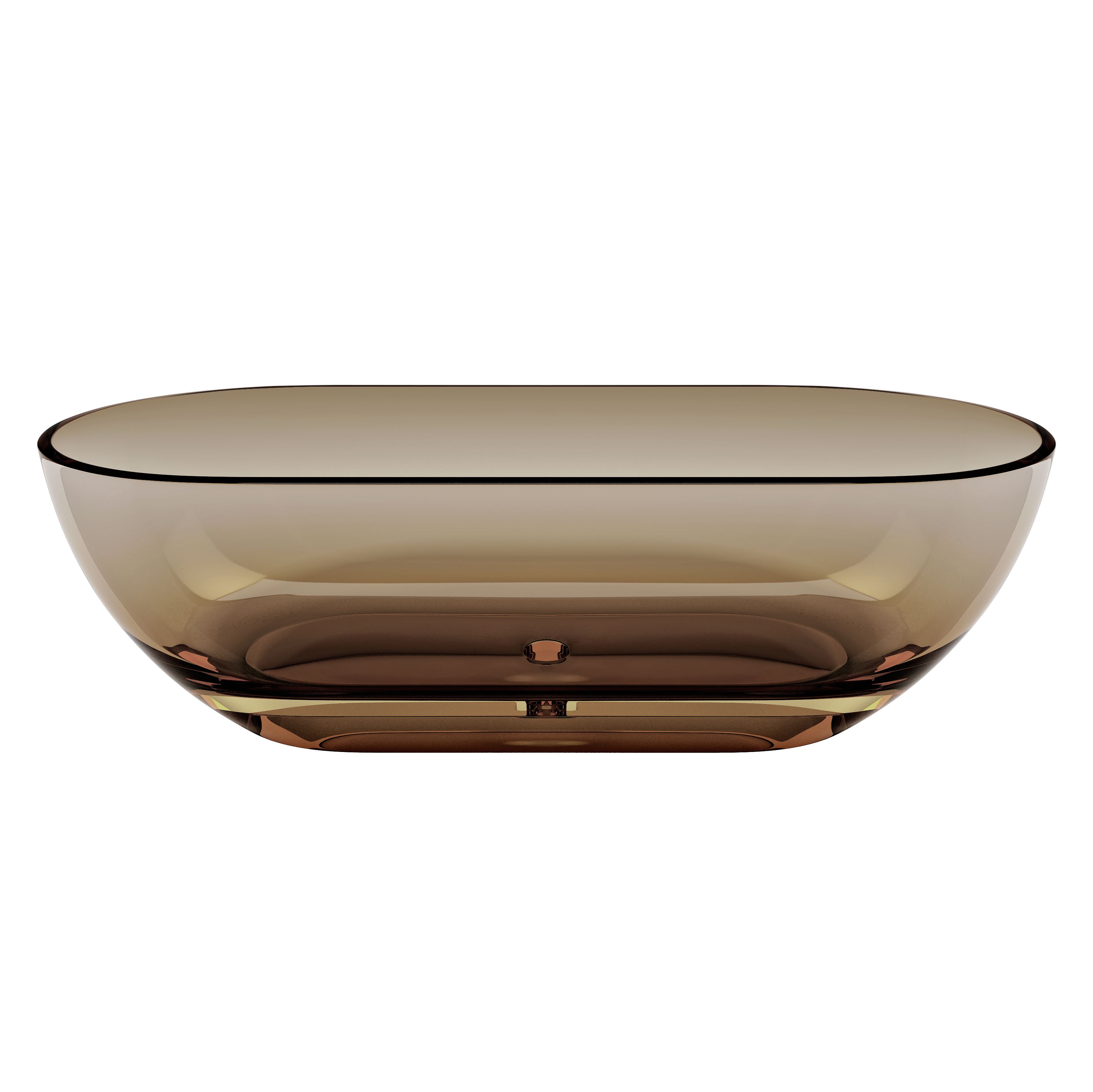 69" Coffee Pure Resin Freestanding Bathtub with Ergonomic Soaking Comfort