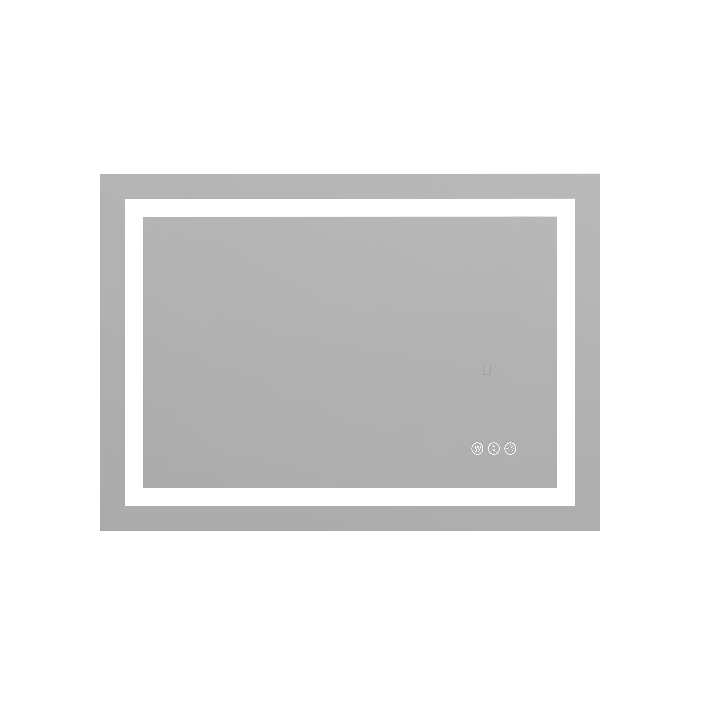 Rectangular Frameless LED Bathroom Mirror with Anti-Fog & Adjustable Color