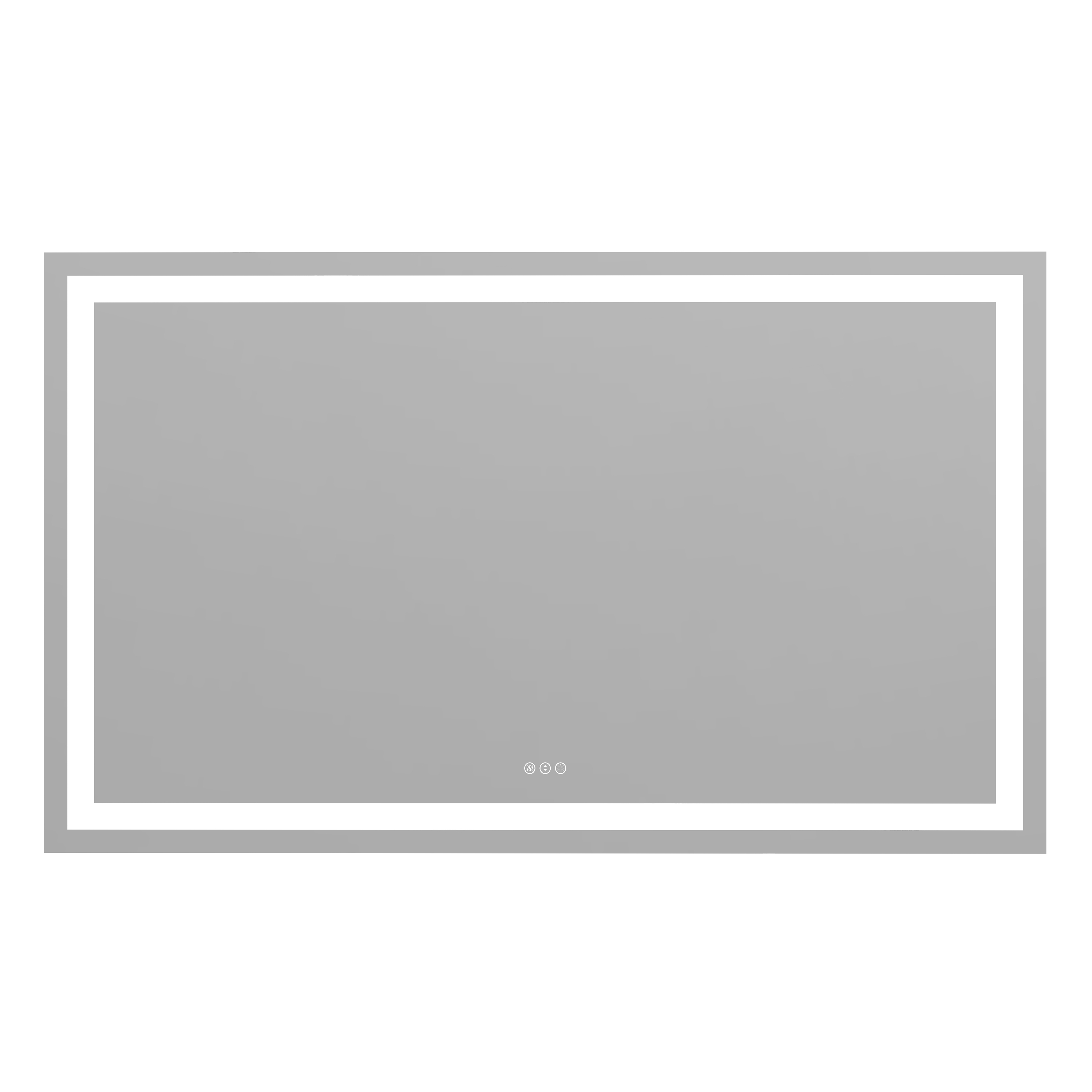 Rectangular Frameless LED Bathroom Mirror with Anti-Fog & Adjustable Color