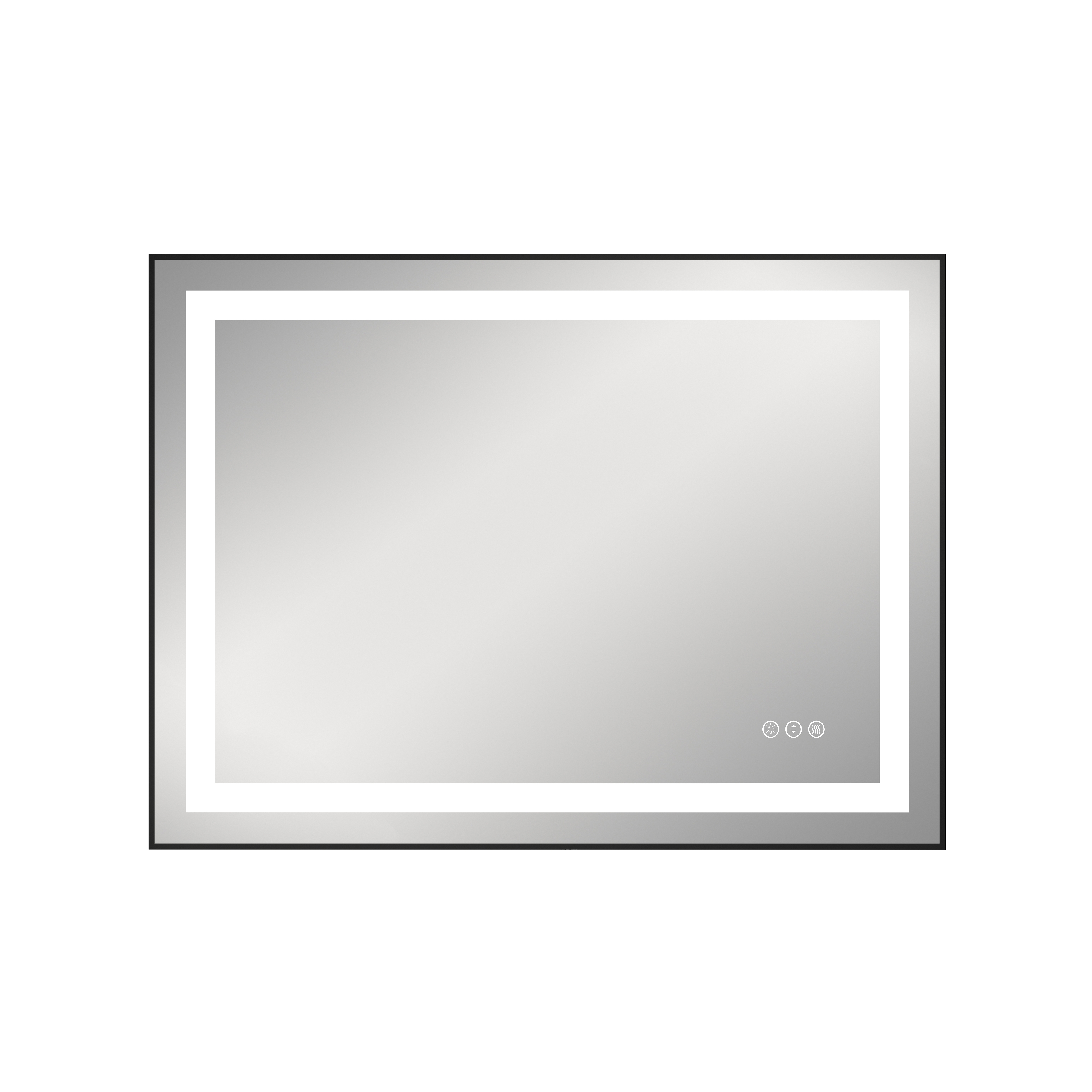Anti-Fog LED Bathroom Mirror with Black Aluminum Frame