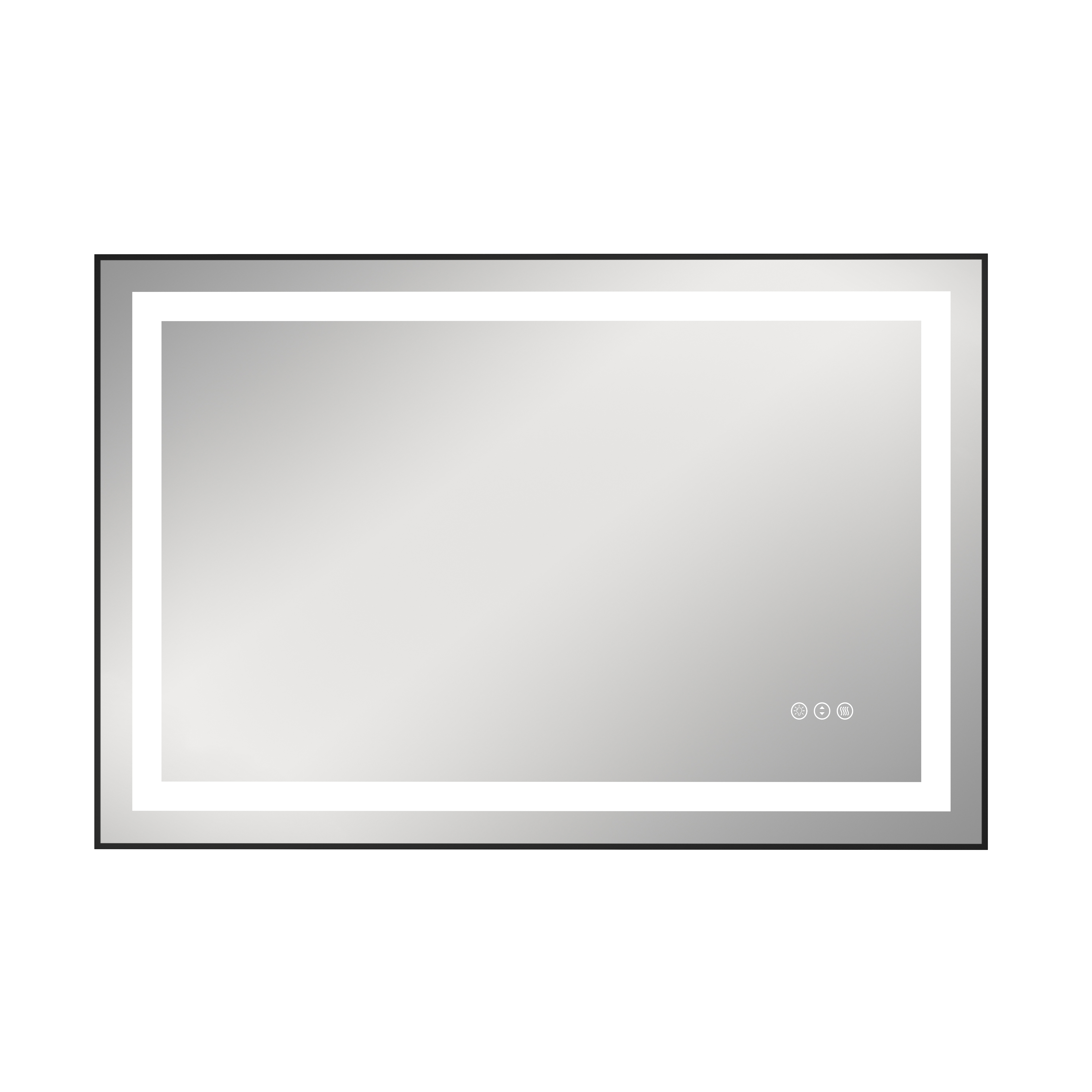 Anti-Fog LED Bathroom Mirror with Black Aluminum Frame