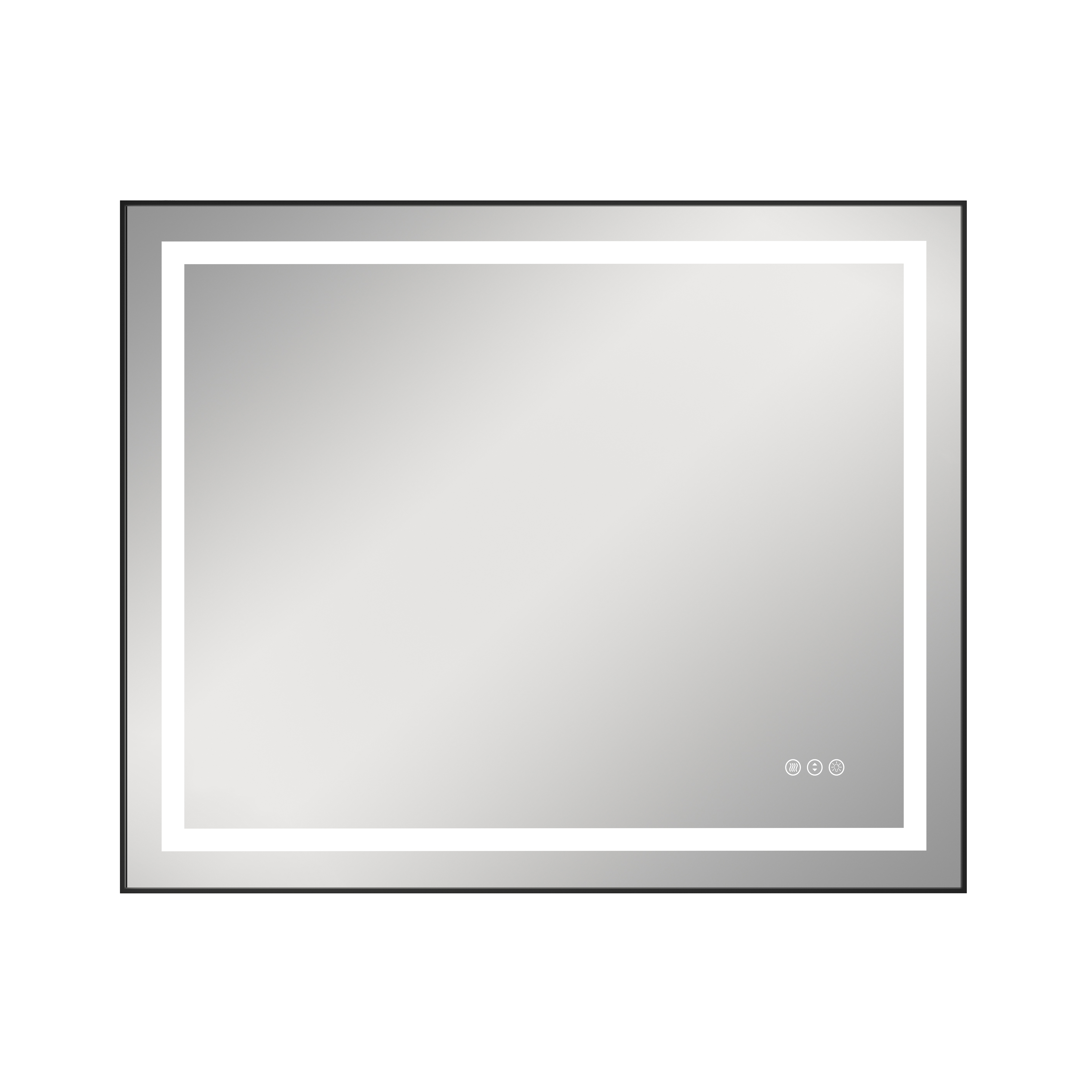 Anti-Fog LED Bathroom Mirror with Black Aluminum Frame