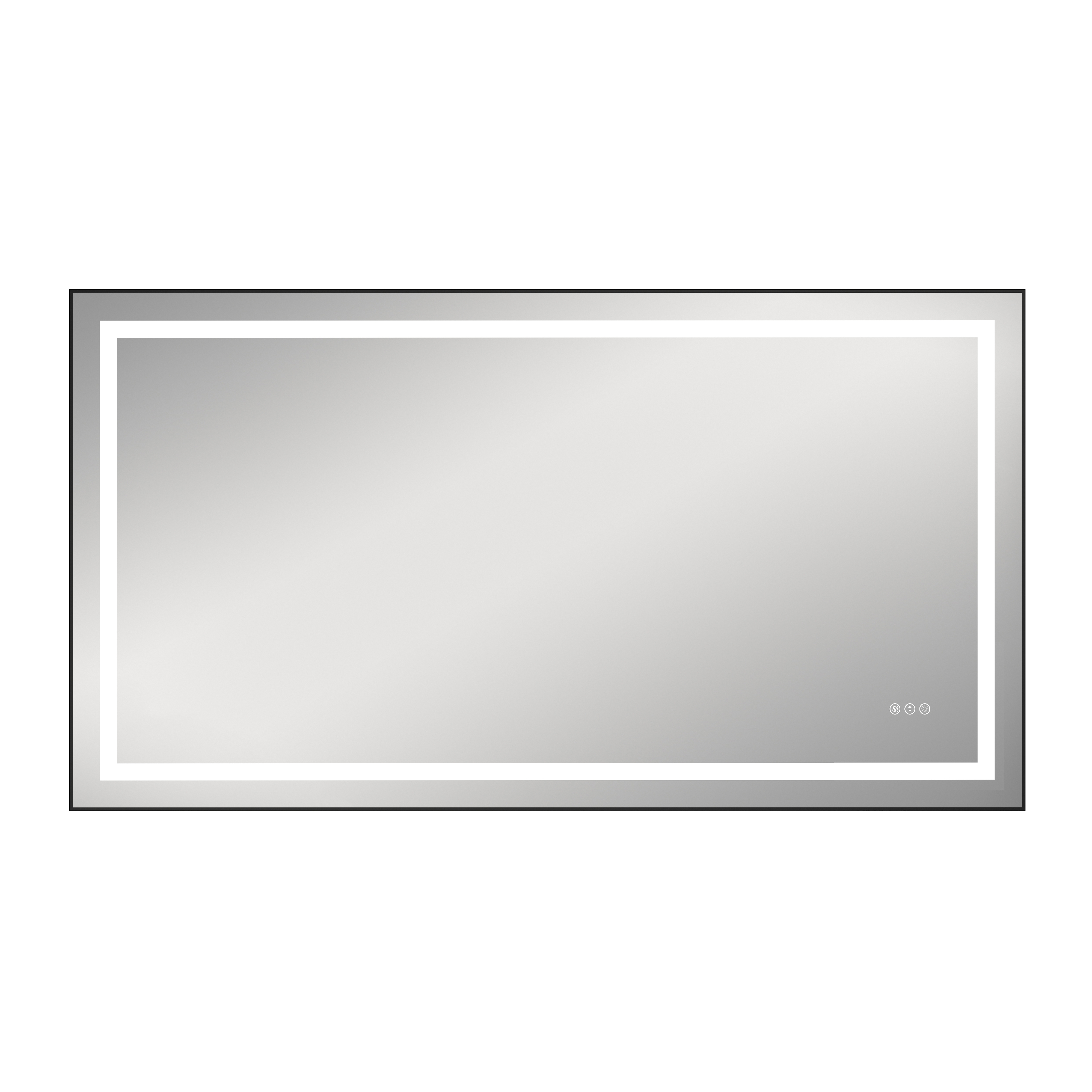 Anti-Fog LED Bathroom Mirror with Black Aluminum Frame