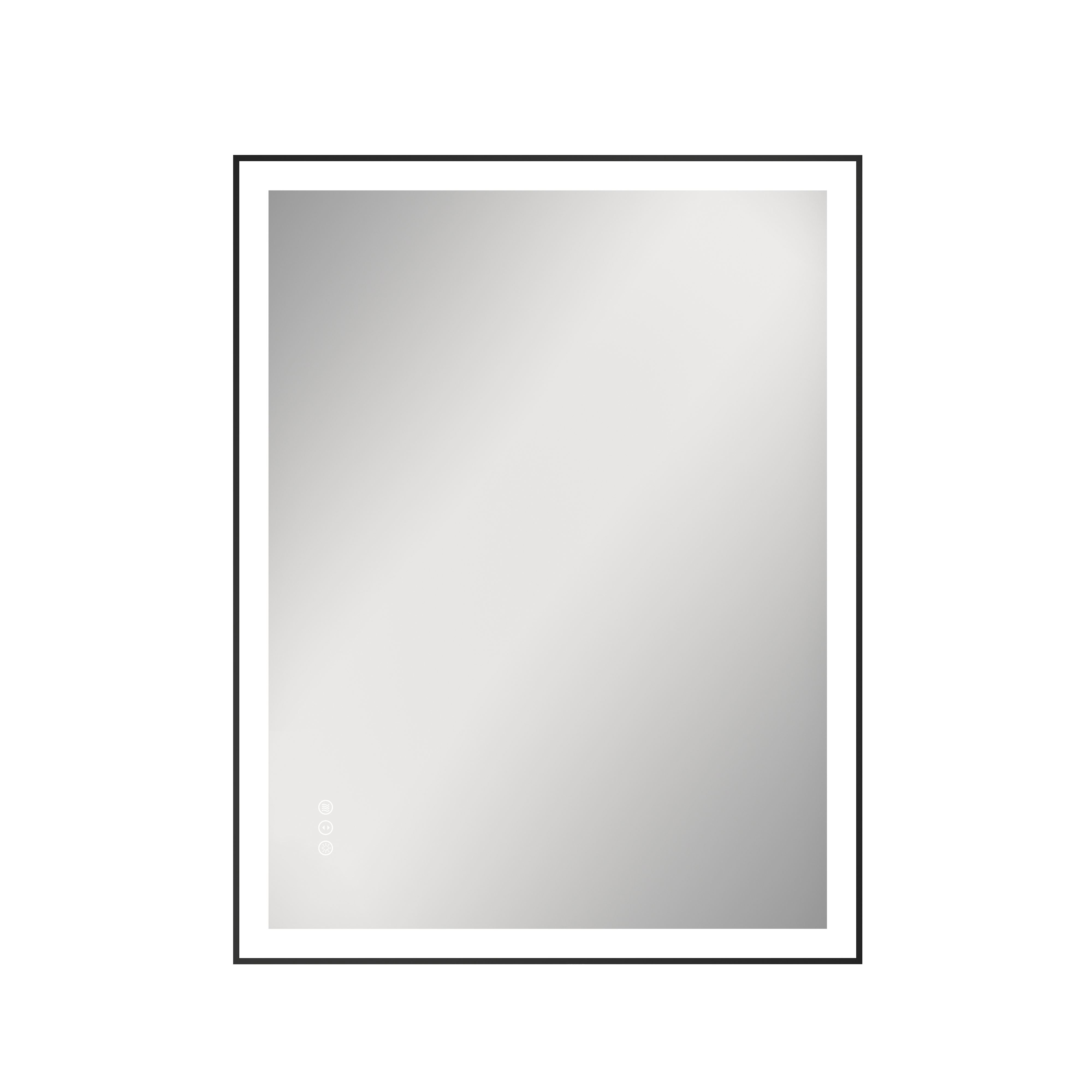 Framed LED Bathroom Mirror with Front and Backlit, Anti-Fog