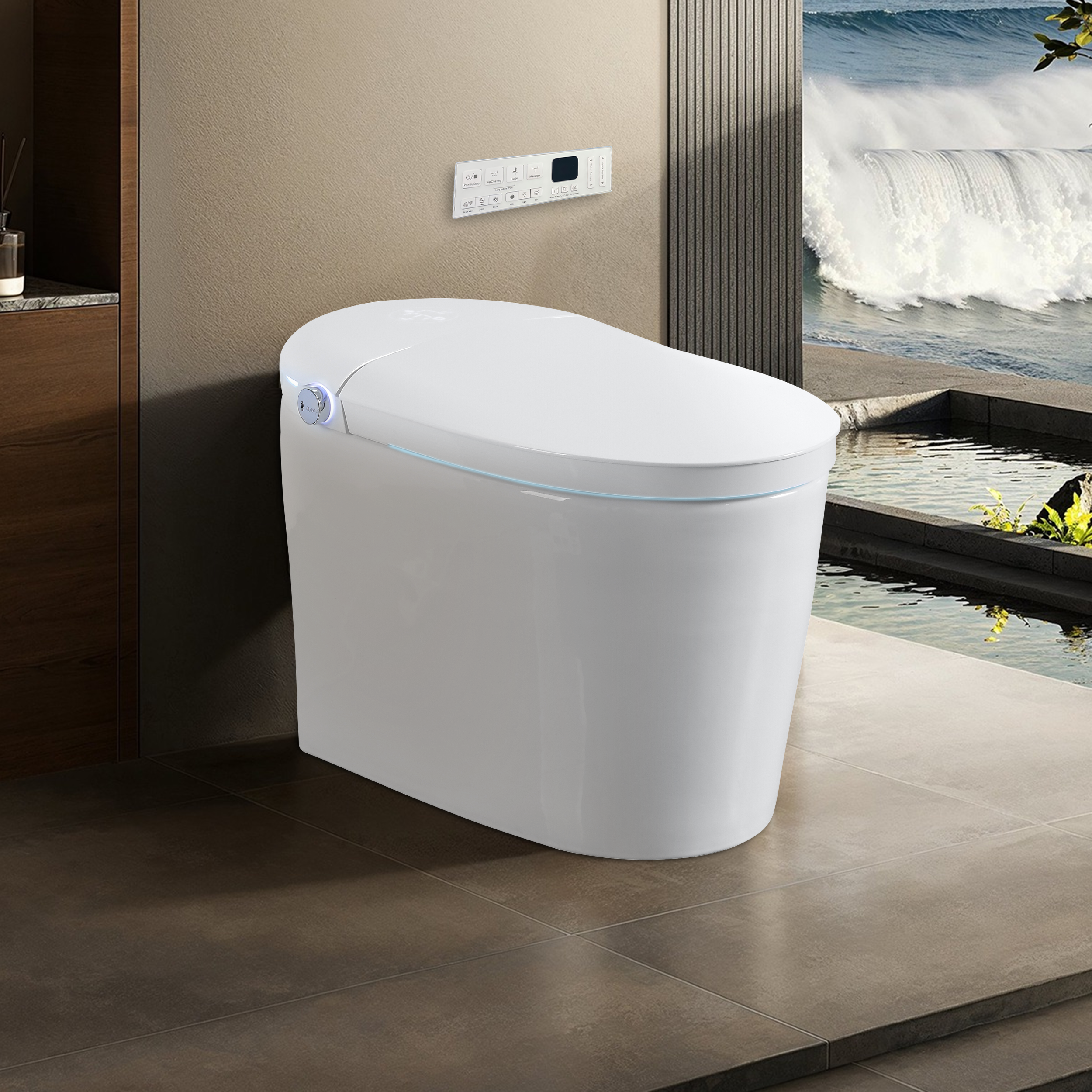 Advanced Tankless Smart Bidet Toilet with Air Bubble Wash & Night Light
