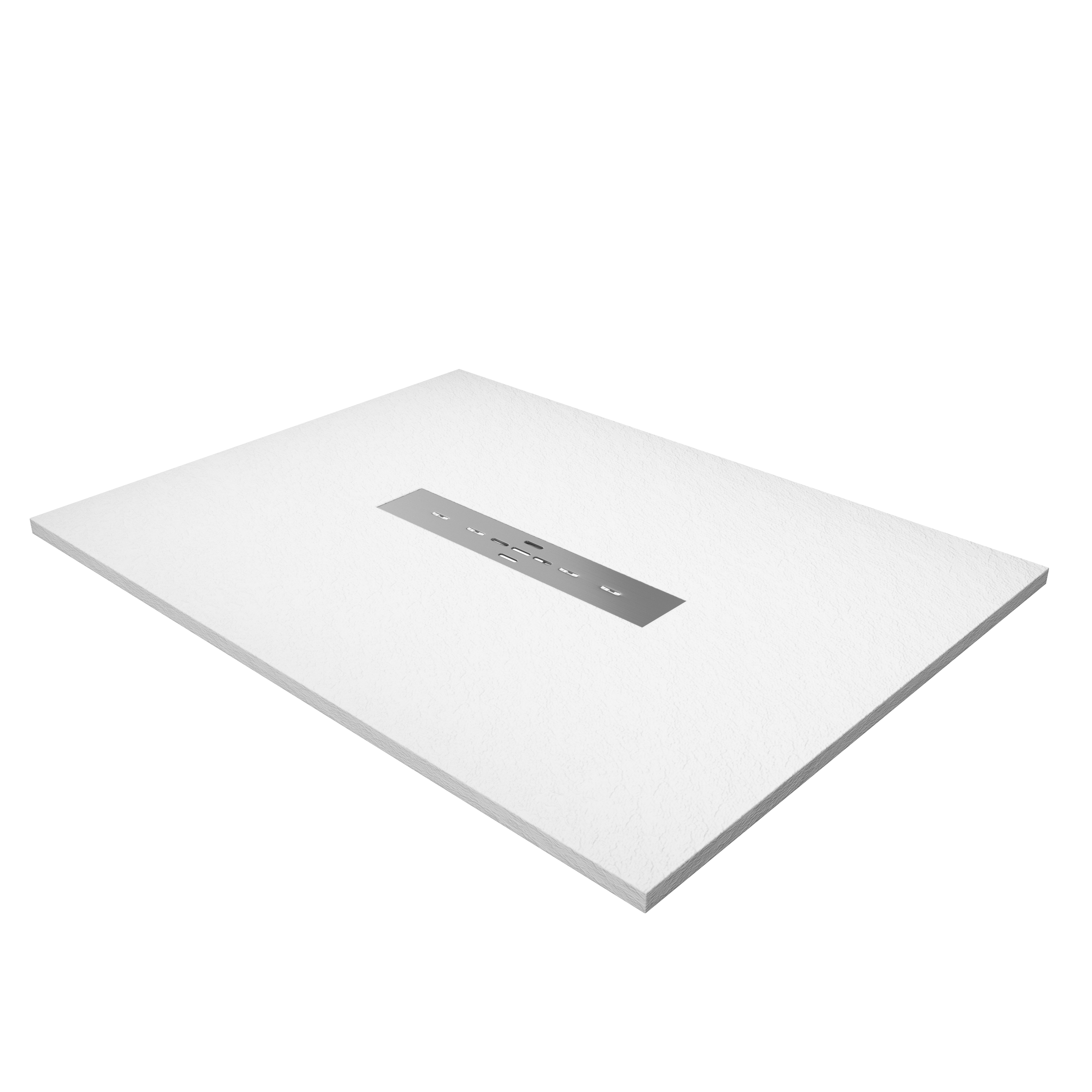 Durable SMC Composite Shower Base Pan with Center Drain in Black & White