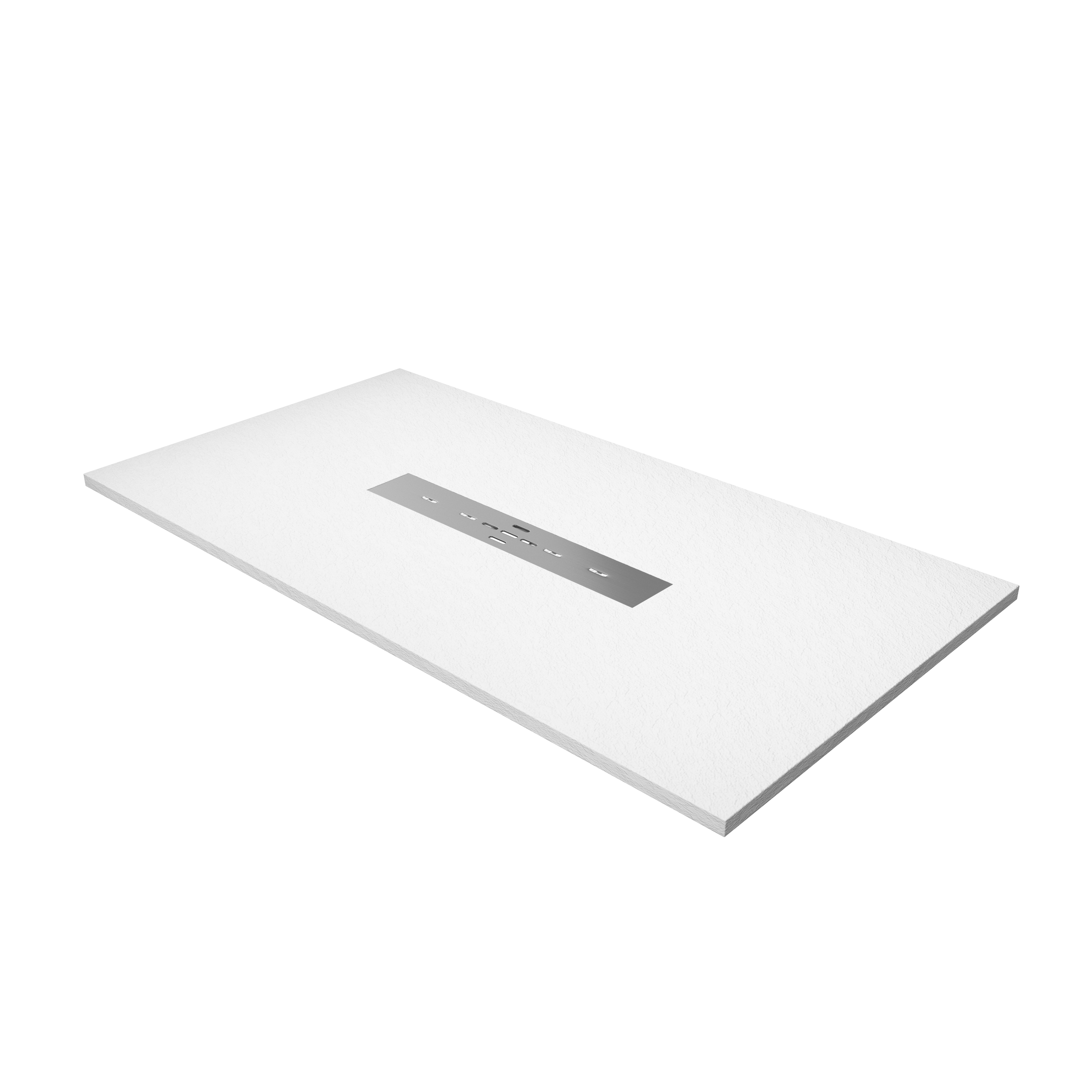 Durable SMC Composite Shower Base Pan with Center Drain in Black & White