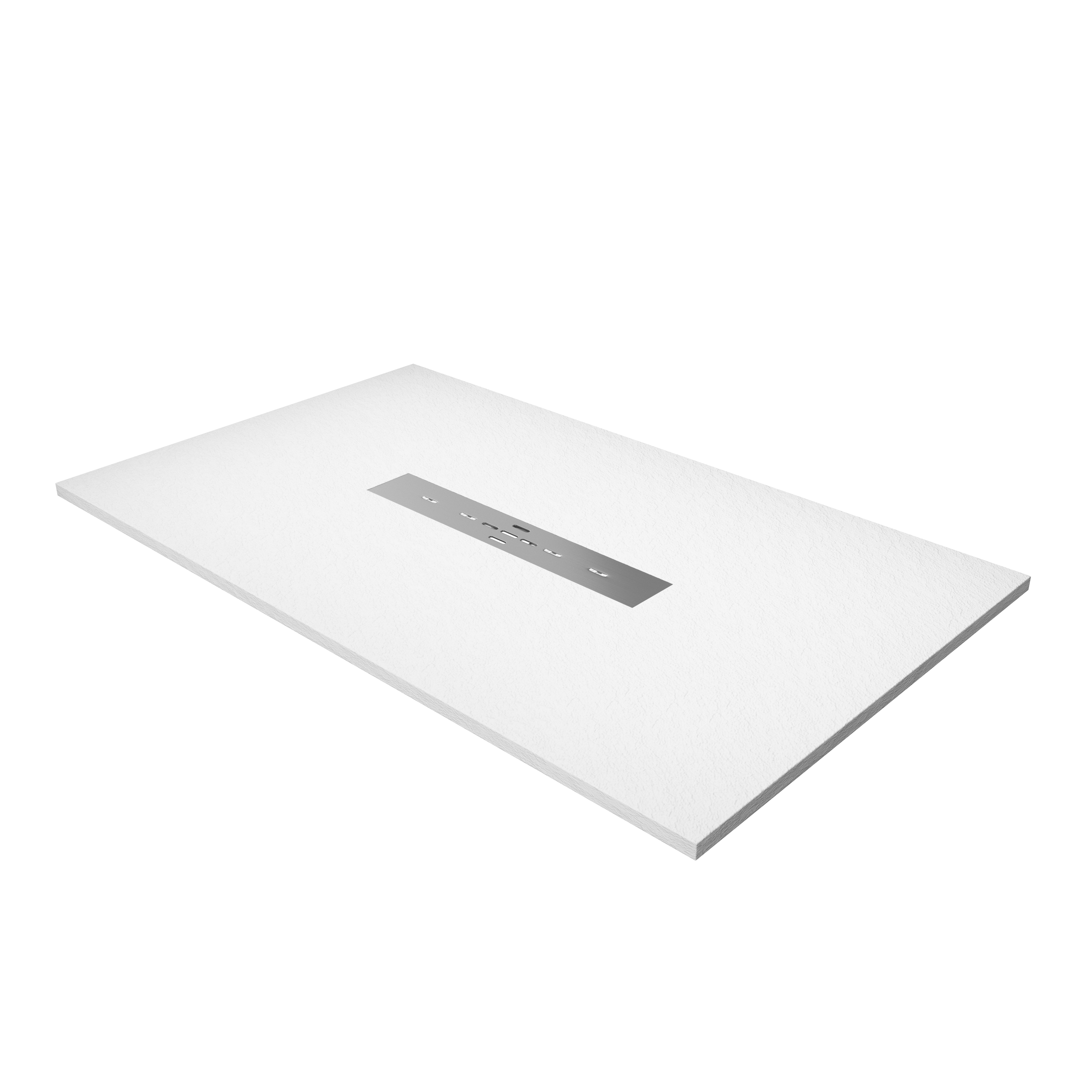 Durable SMC Composite Shower Base Pan with Center Drain in Black & White