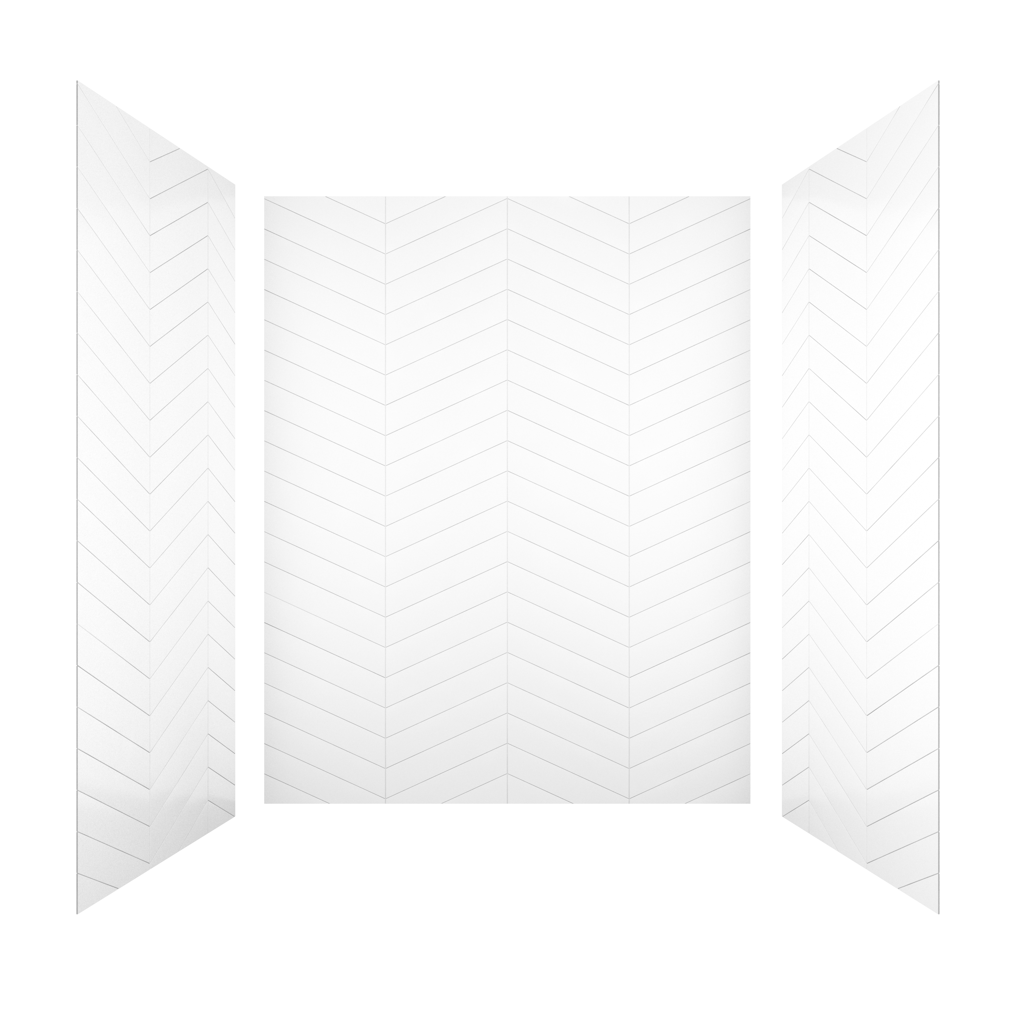 V-Shaped Herringbone SMC Shower Wall Panels with Waterproof & Easy Install