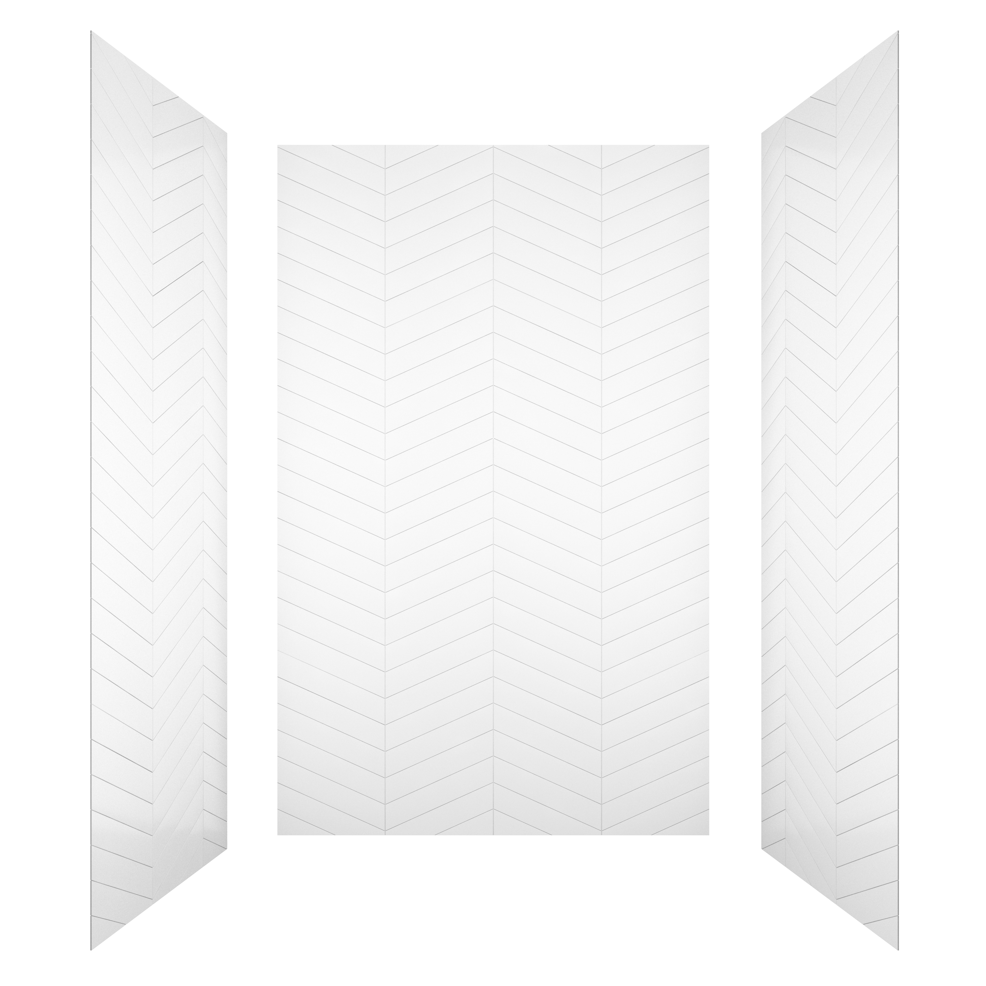 V-Shaped Herringbone SMC Shower Wall Panels with Waterproof & Easy Install