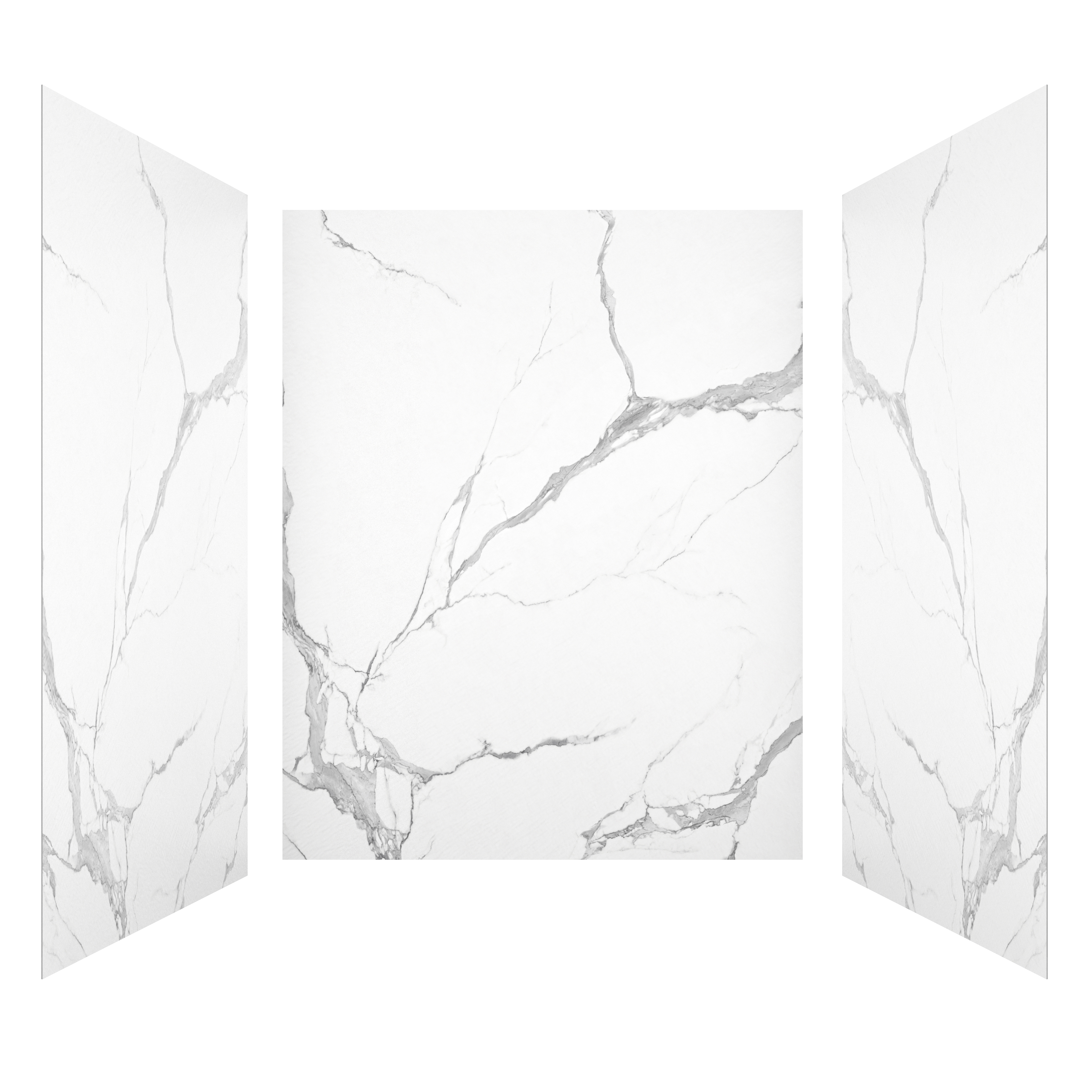 3-Piece SMC Marble Shower Wall Panels for Modern Showers