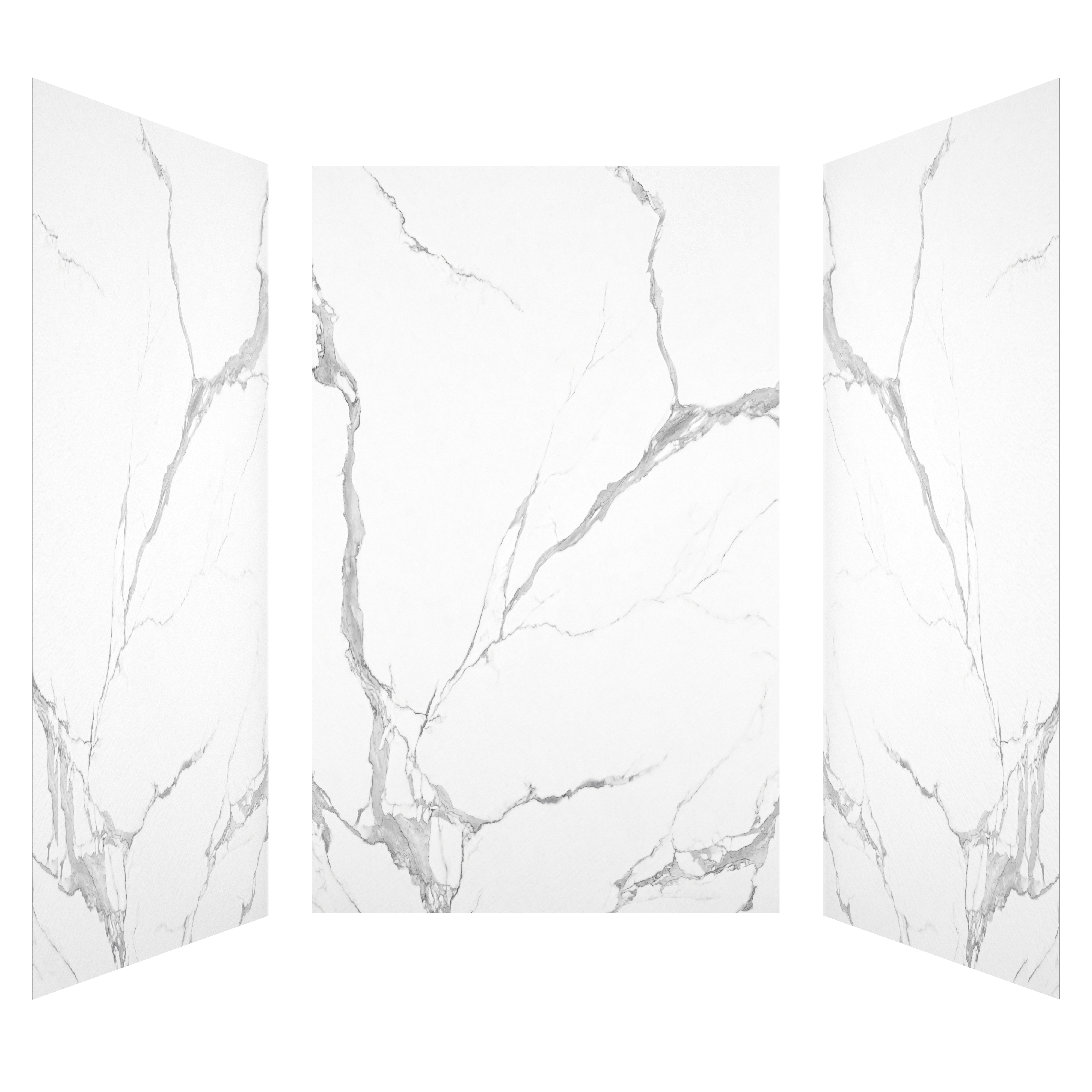 3-Piece SMC Marble Shower Wall Panels for Modern Showers
