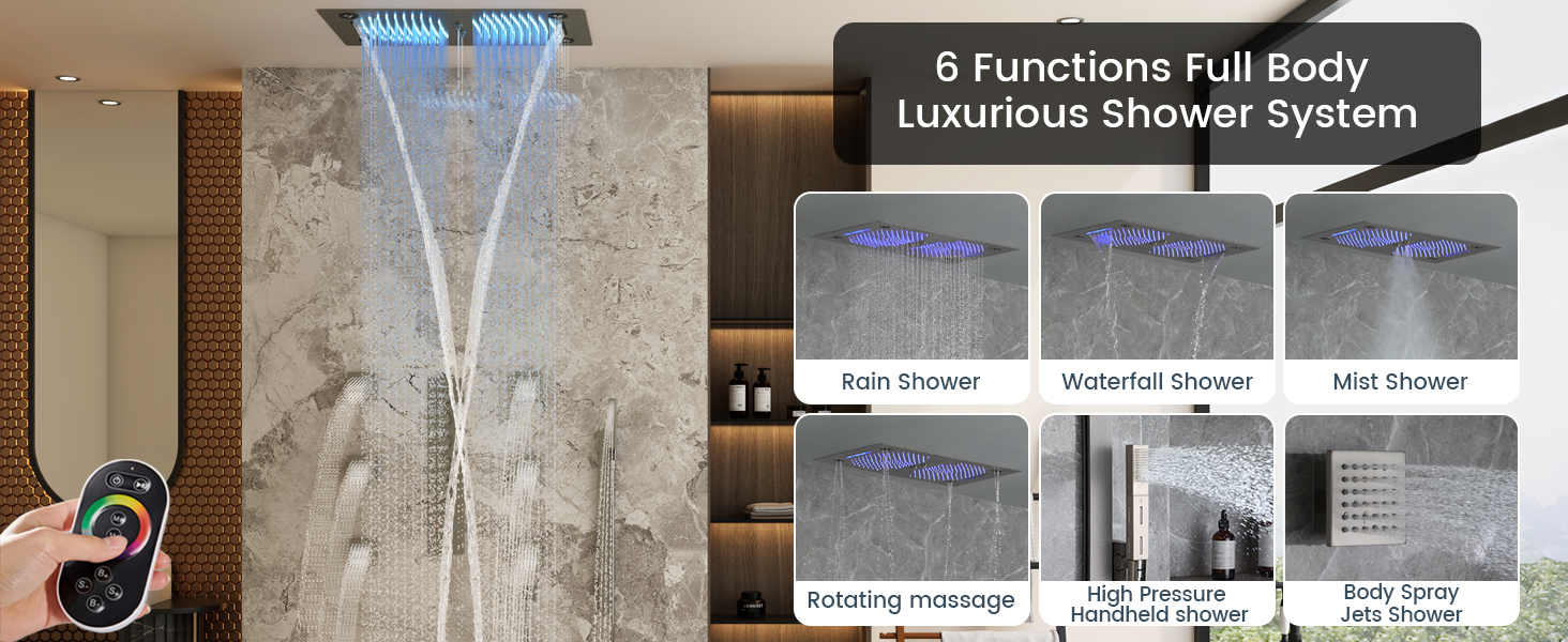 Shower System with LED Lights