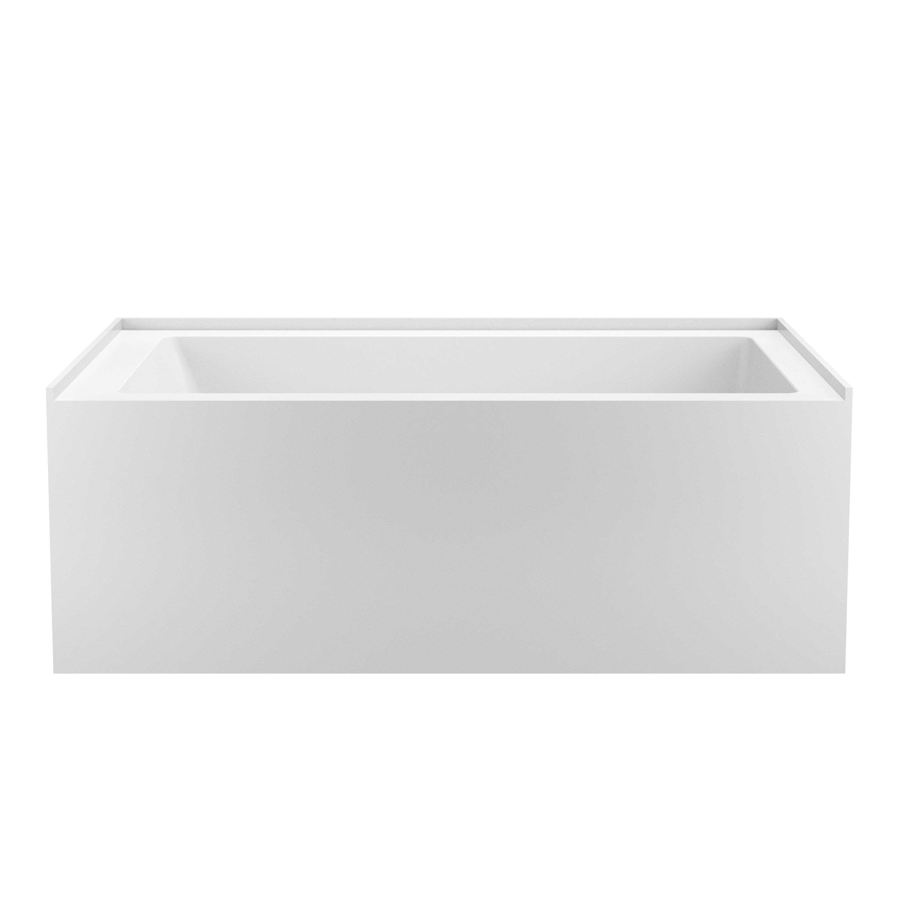 60" Luxury Drop-In Acrylic Soaking Bathtub with Square Interior