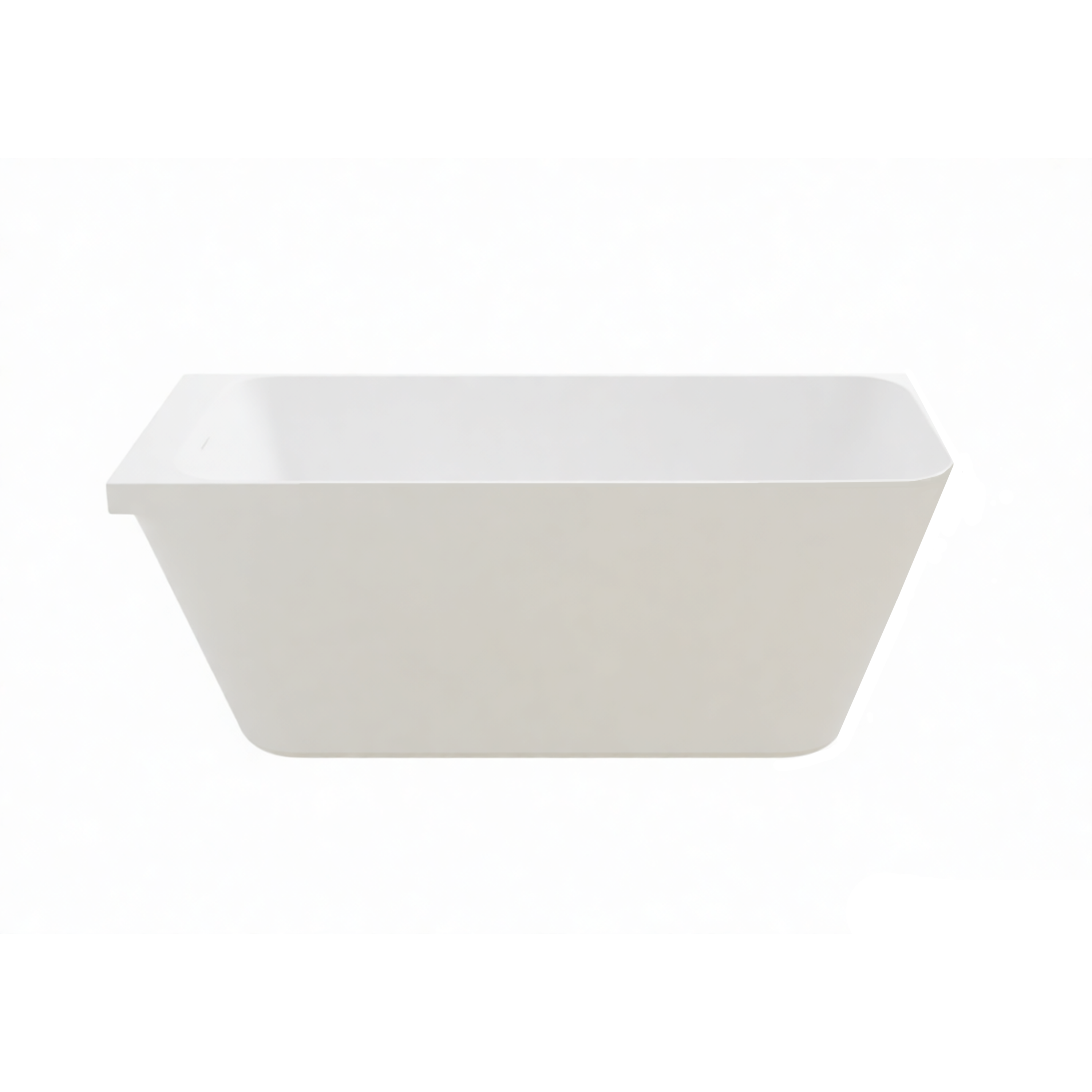 59" Alcove Solid Surface Soaking Bathtub with Left Overflow and Drain