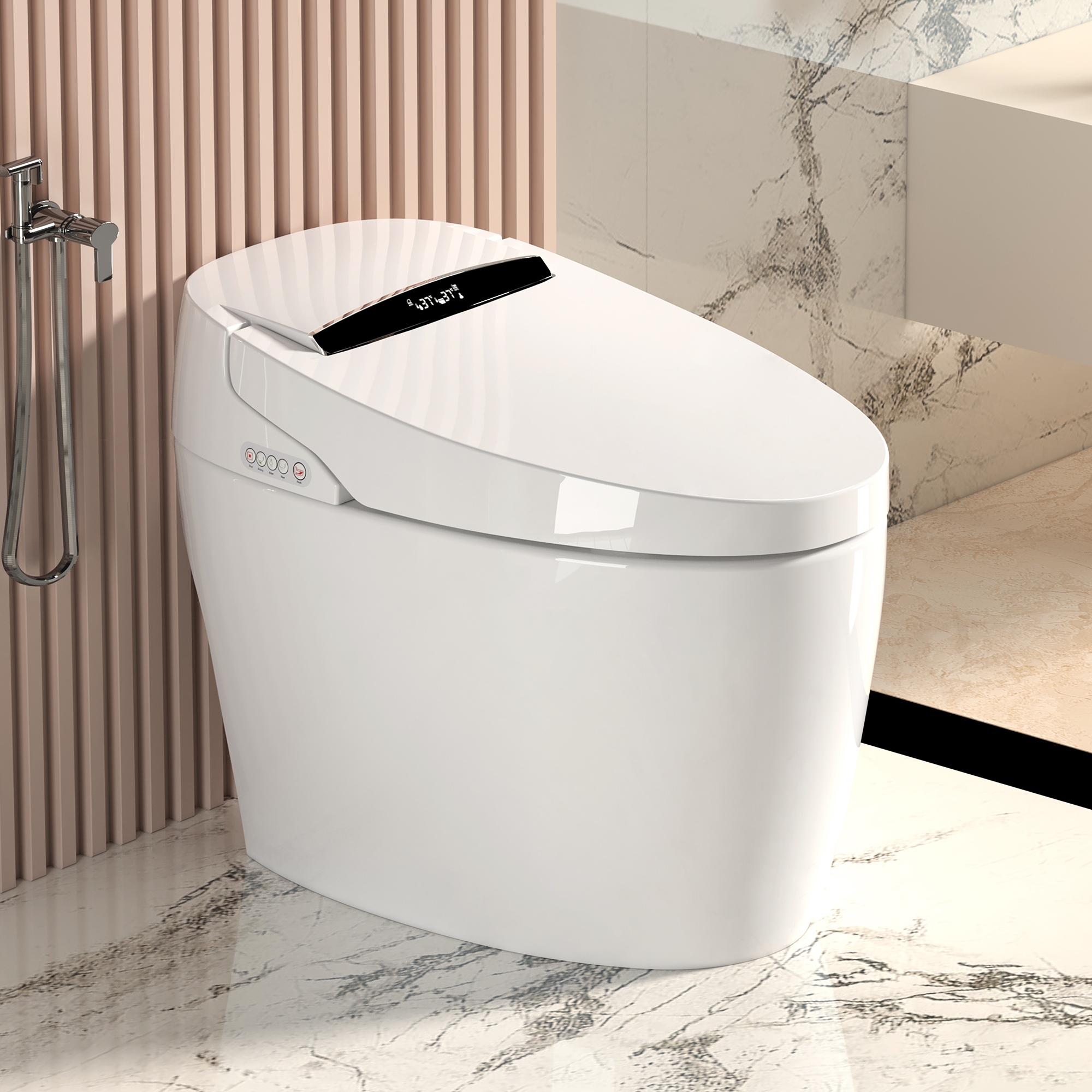 Advanced Smart Toilet with Heated Seat, Warm Bidet & Dryer