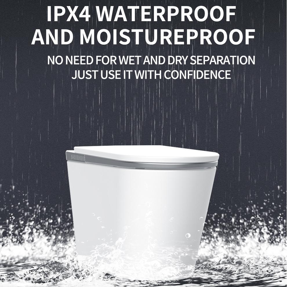 Luxury Smart Bidet Toilet with Heated Seat and Auto Flush, White, Gold, or Silver Seat Cover