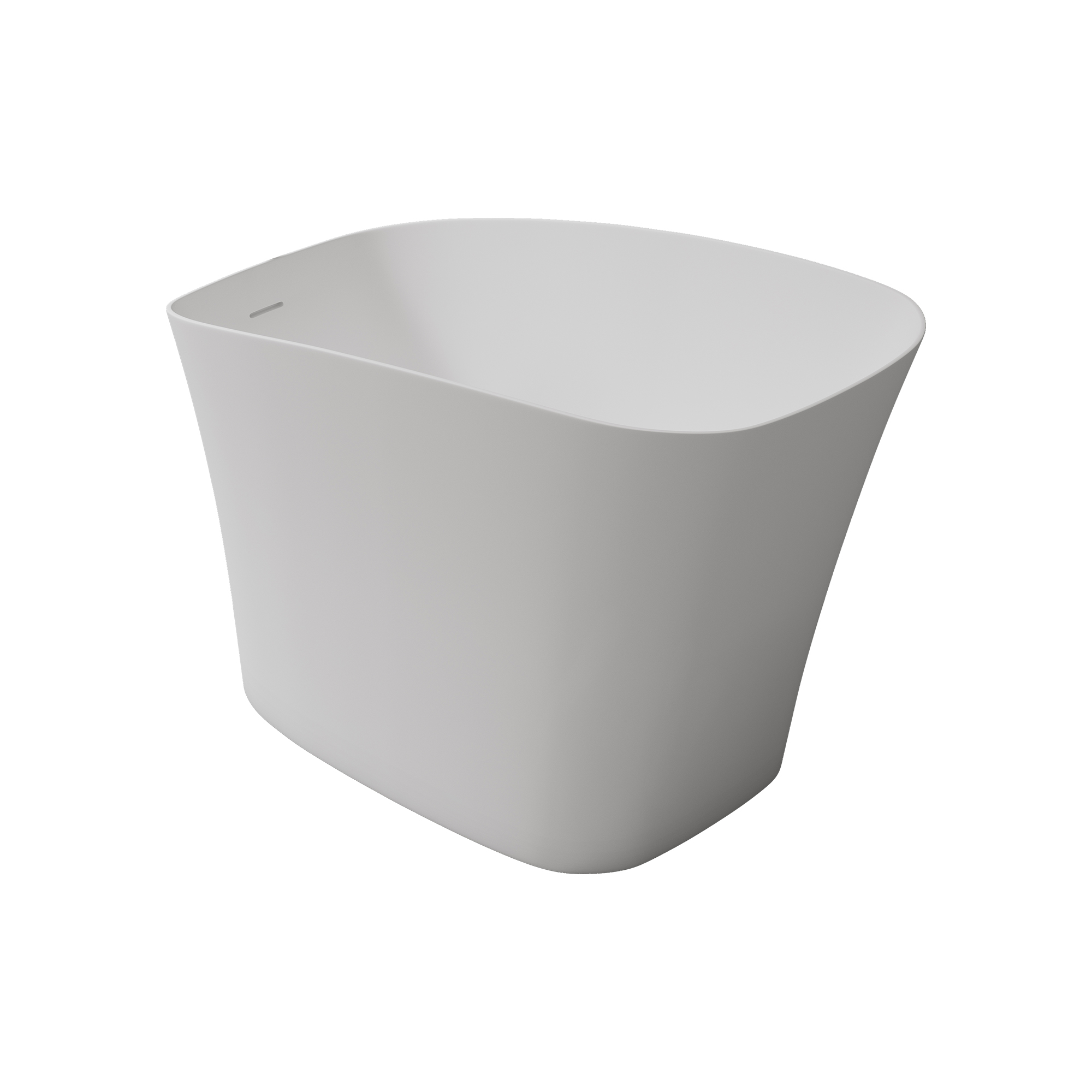 51" Matte White Solid Surface Freestanding Bathtub with Integrated Seat