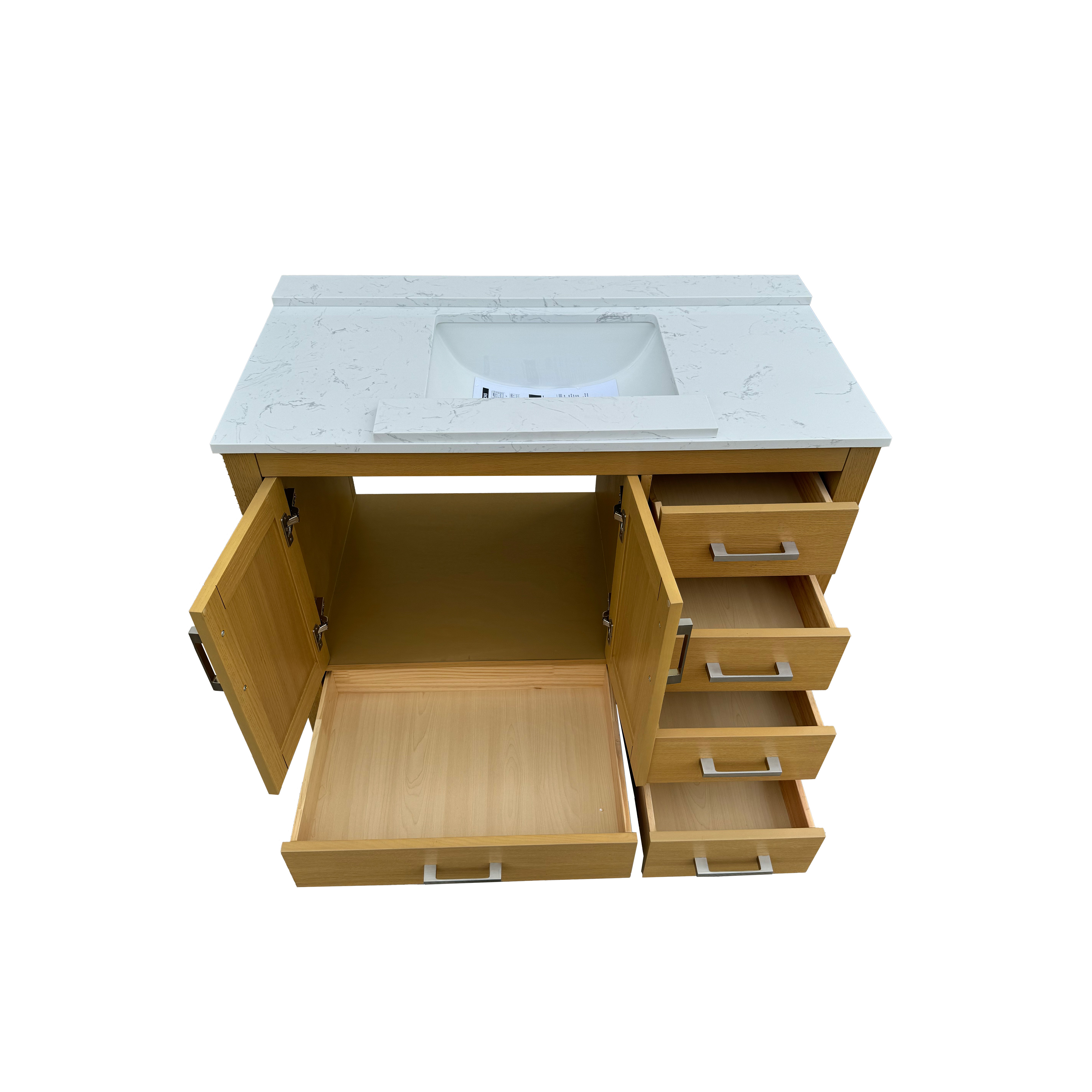 42"/55"/60"/72"/84" Warm Oak Freestanding Bathroom Vanity with Solid Wood Construction