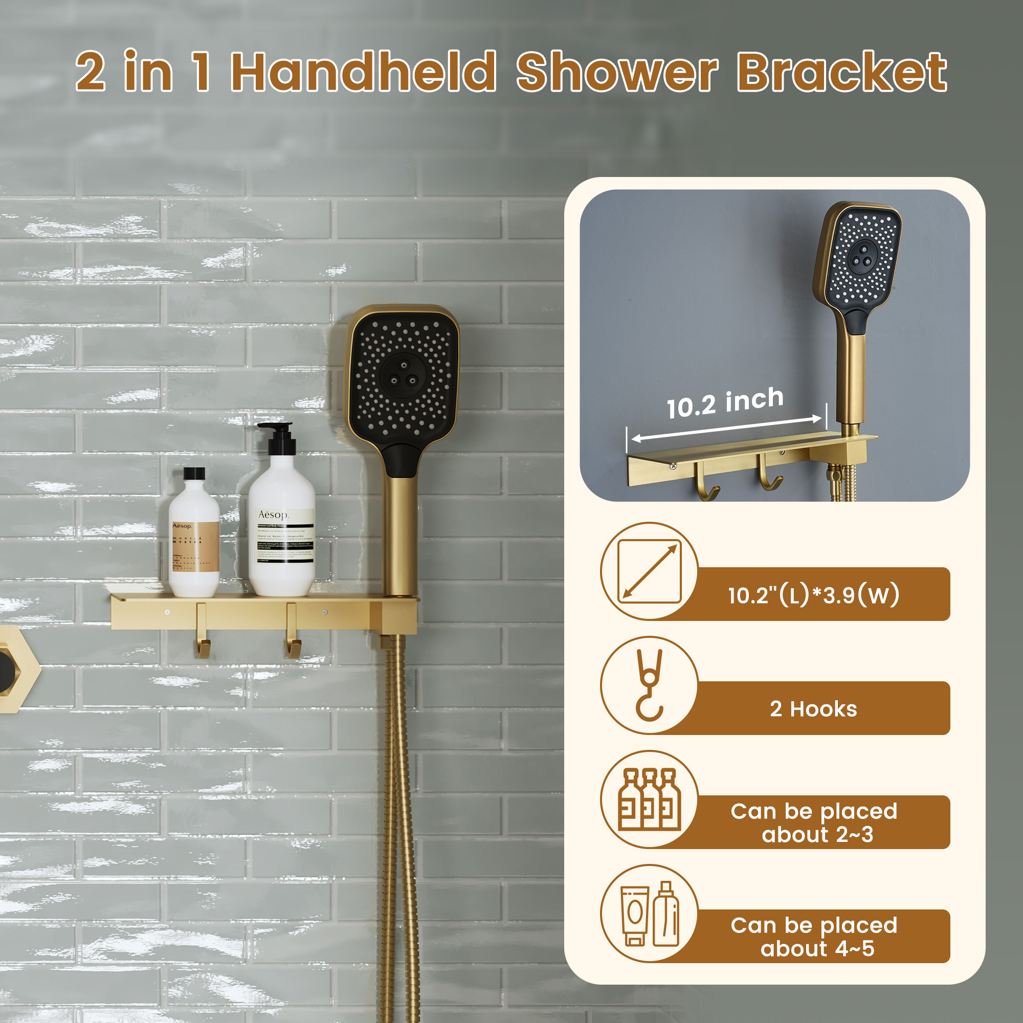 22.8" x 15" Luxury Thermostatic Ceiling-Mount Shower System with 64-Color LED Lights