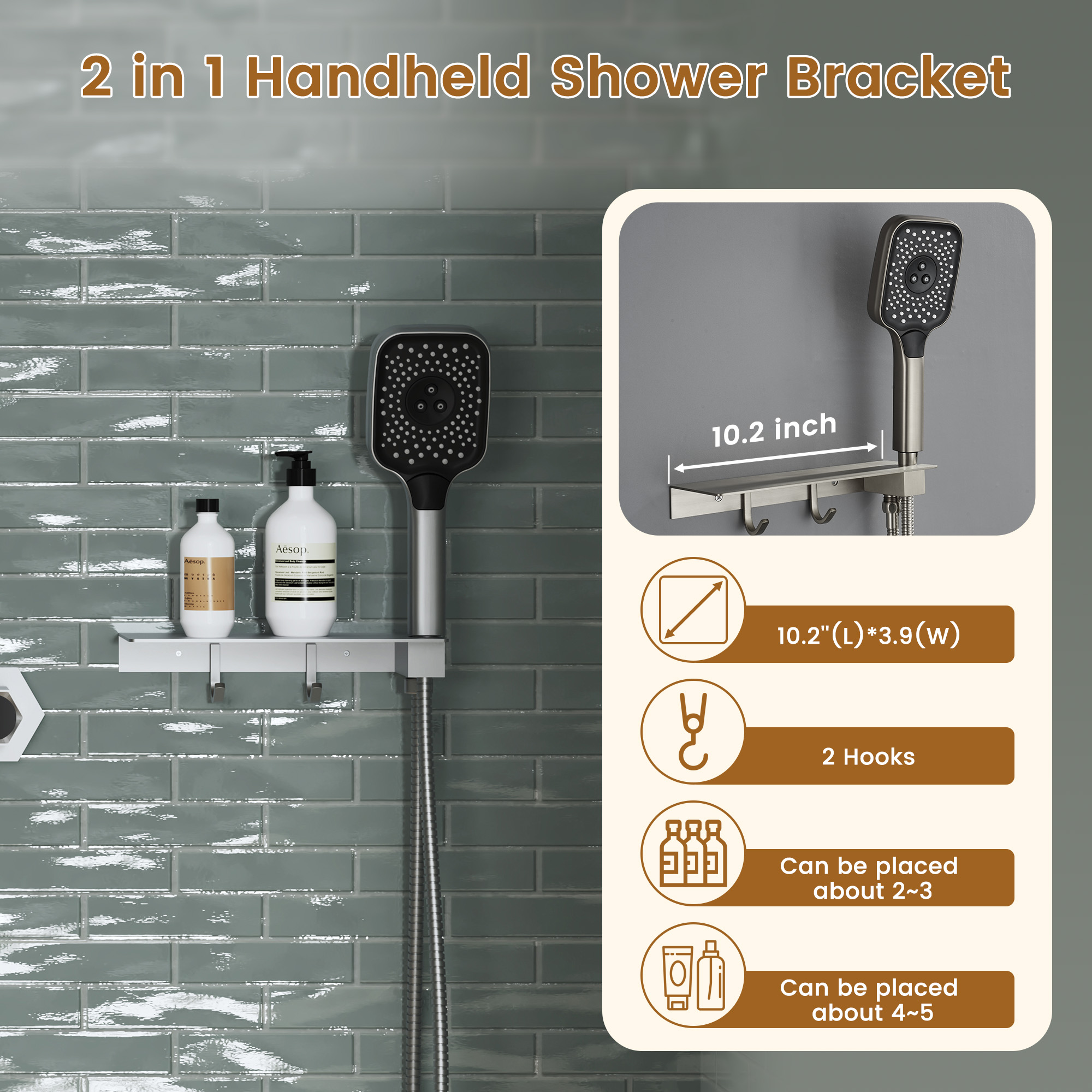 22.8" x 15" Luxury Thermostatic Ceiling-Mount Shower System with 64-Color LED Lights