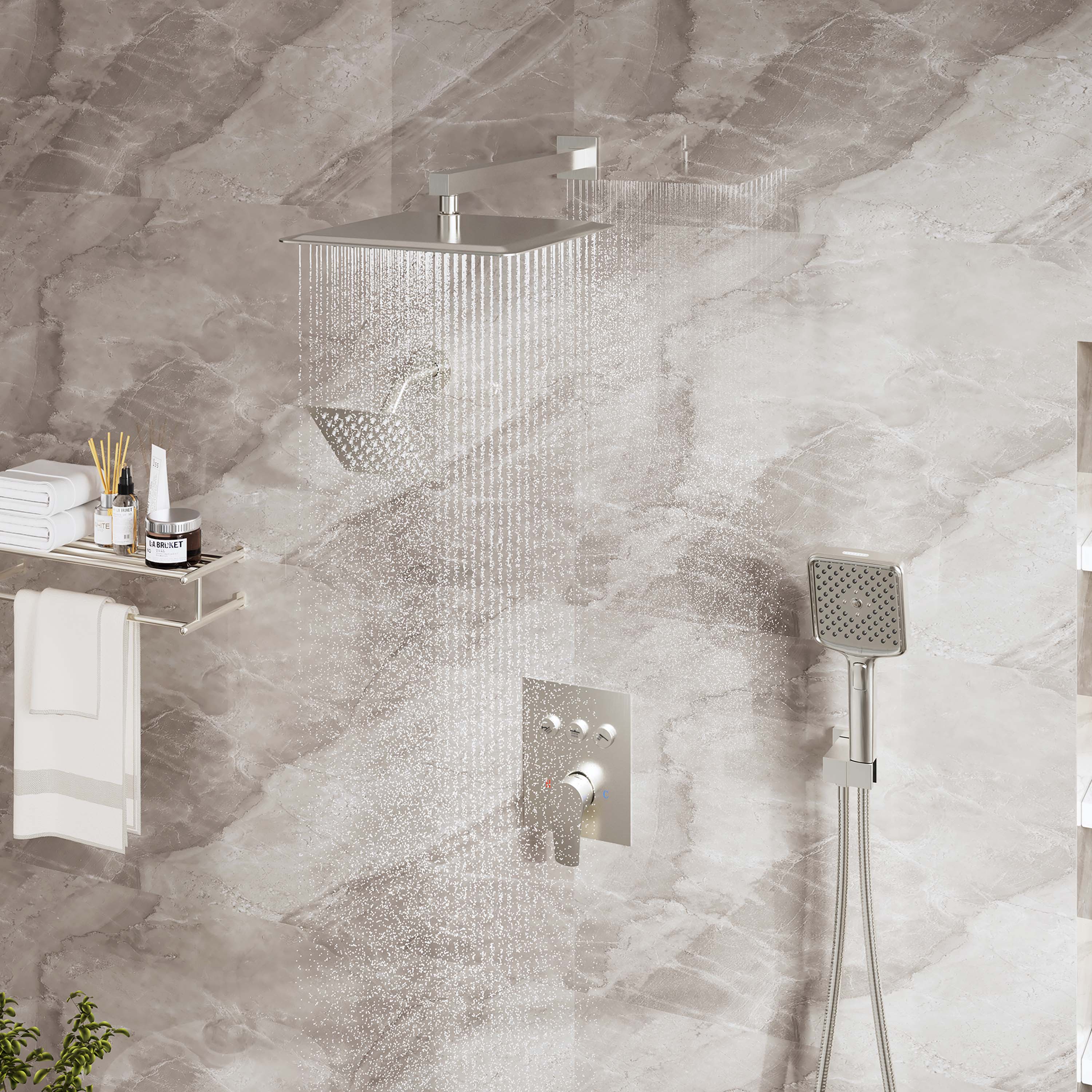 12-inch Dual Shower System with 4-Function Handheld Shower