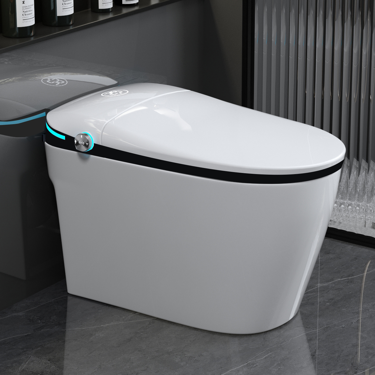 Auto Open/Close Smart Bidet Toilet with Built-in Heated Seat