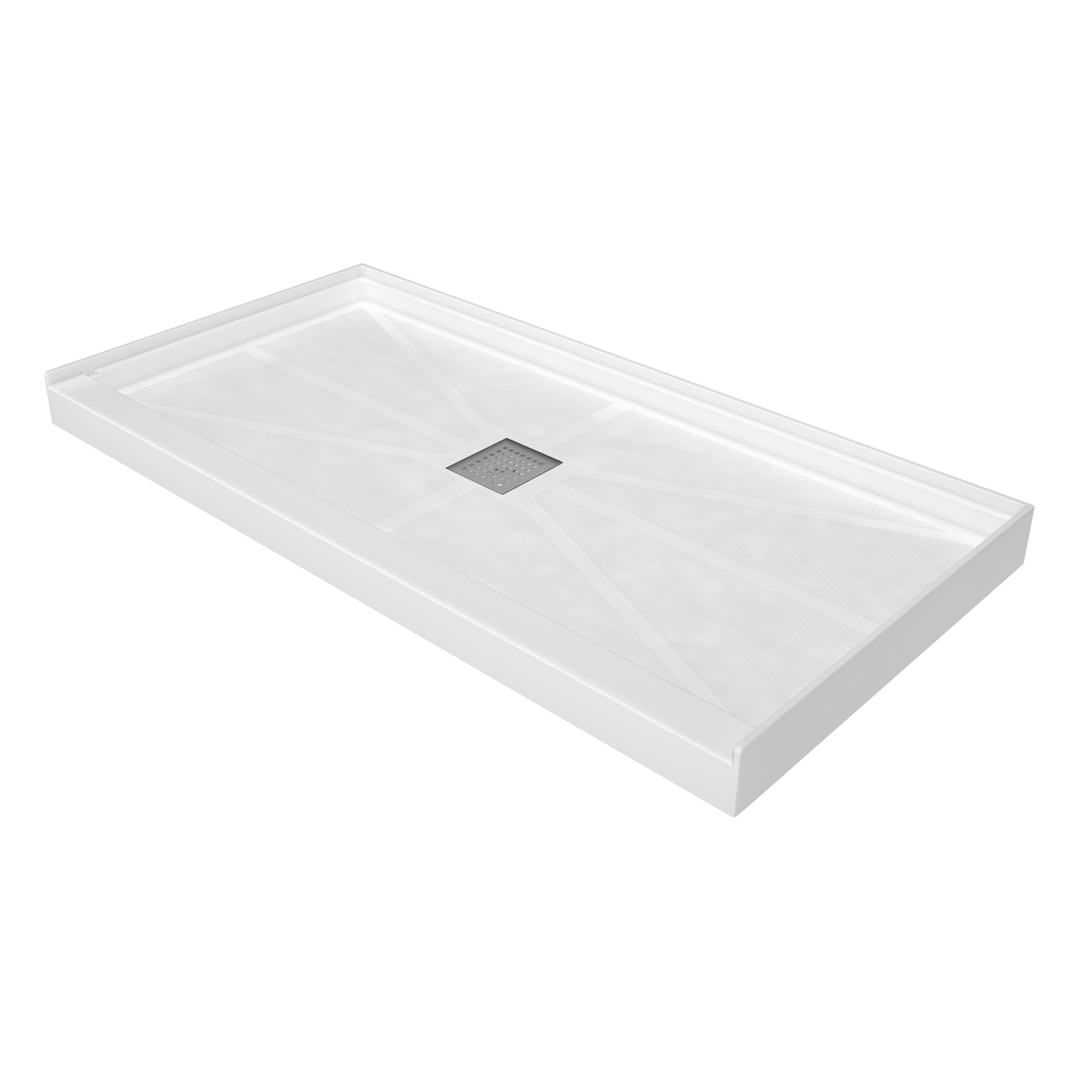 Rectangle SMC White Shower Pan Base with Center Drain