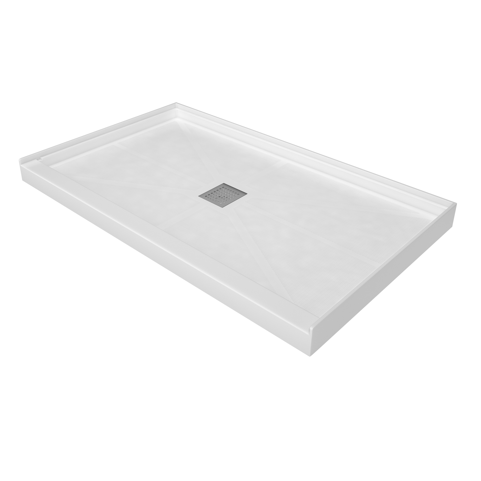Rectangle SMC White Shower Pan Base with Center Drain
