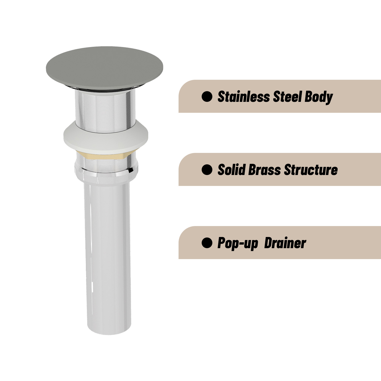 CASAINC 23in Bathroom Concrete Oval Vessel Sink with Drainer in Black Earth / Mottled Bluish Grey / Cold Concrete Grey