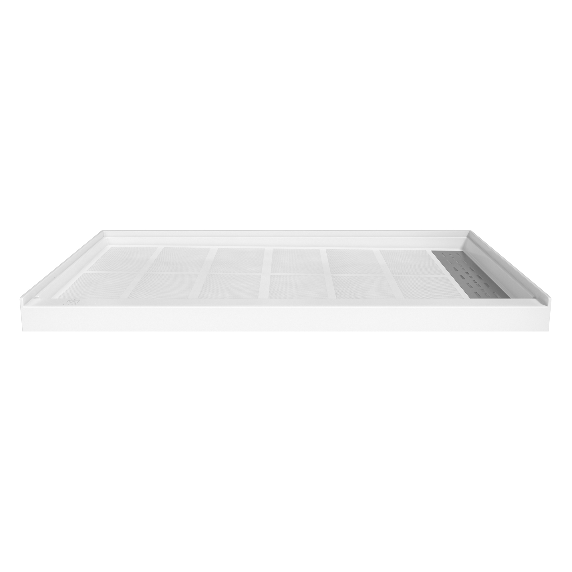 60"x36" White Solid Surface Rectangle Single Threshold Shower Pan Base